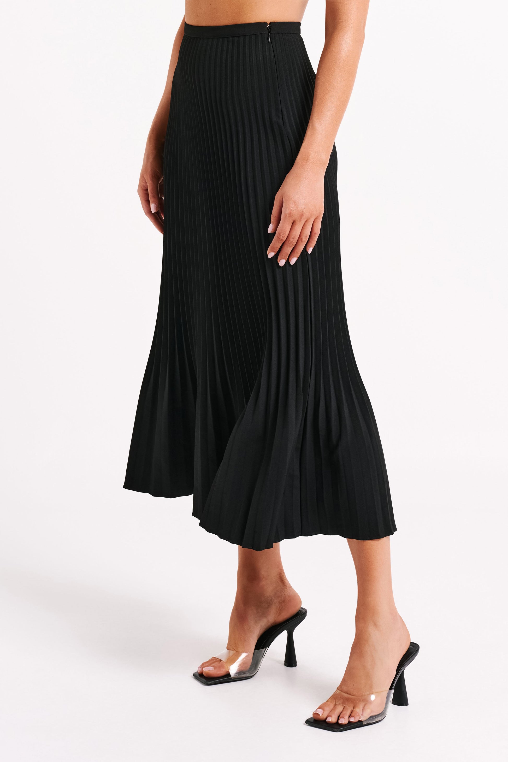 Twyla Pleated Suiting Maxi Skirt - Black #8