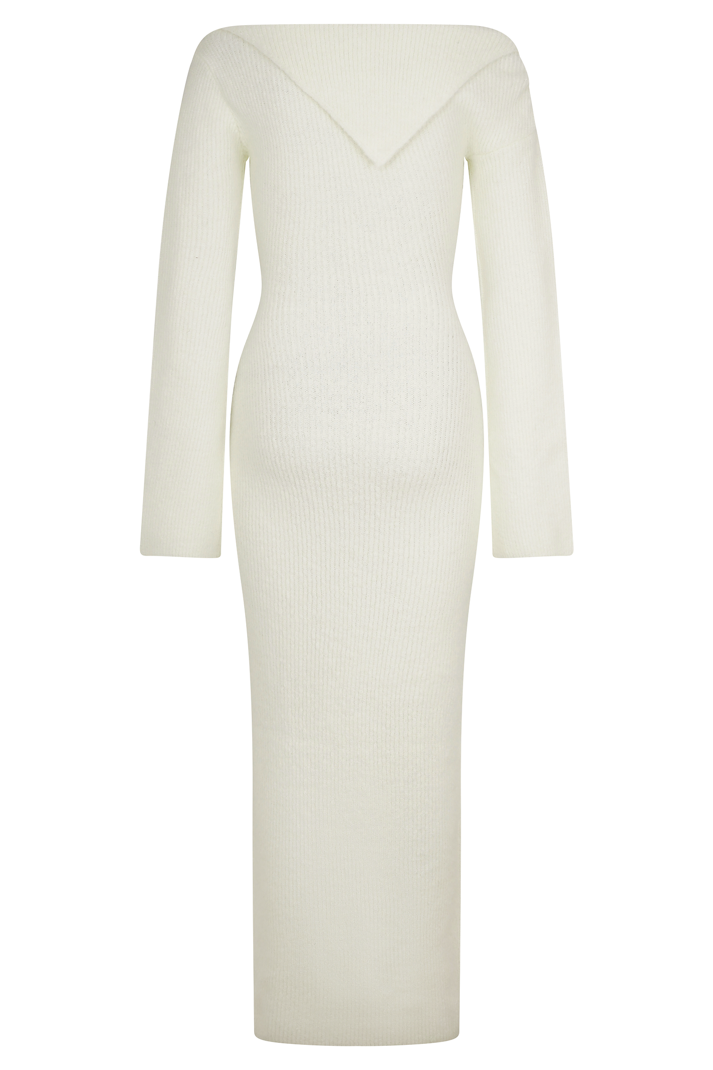 Magenta One Shoulder Fluffy Knit Midi Dress - Ivory