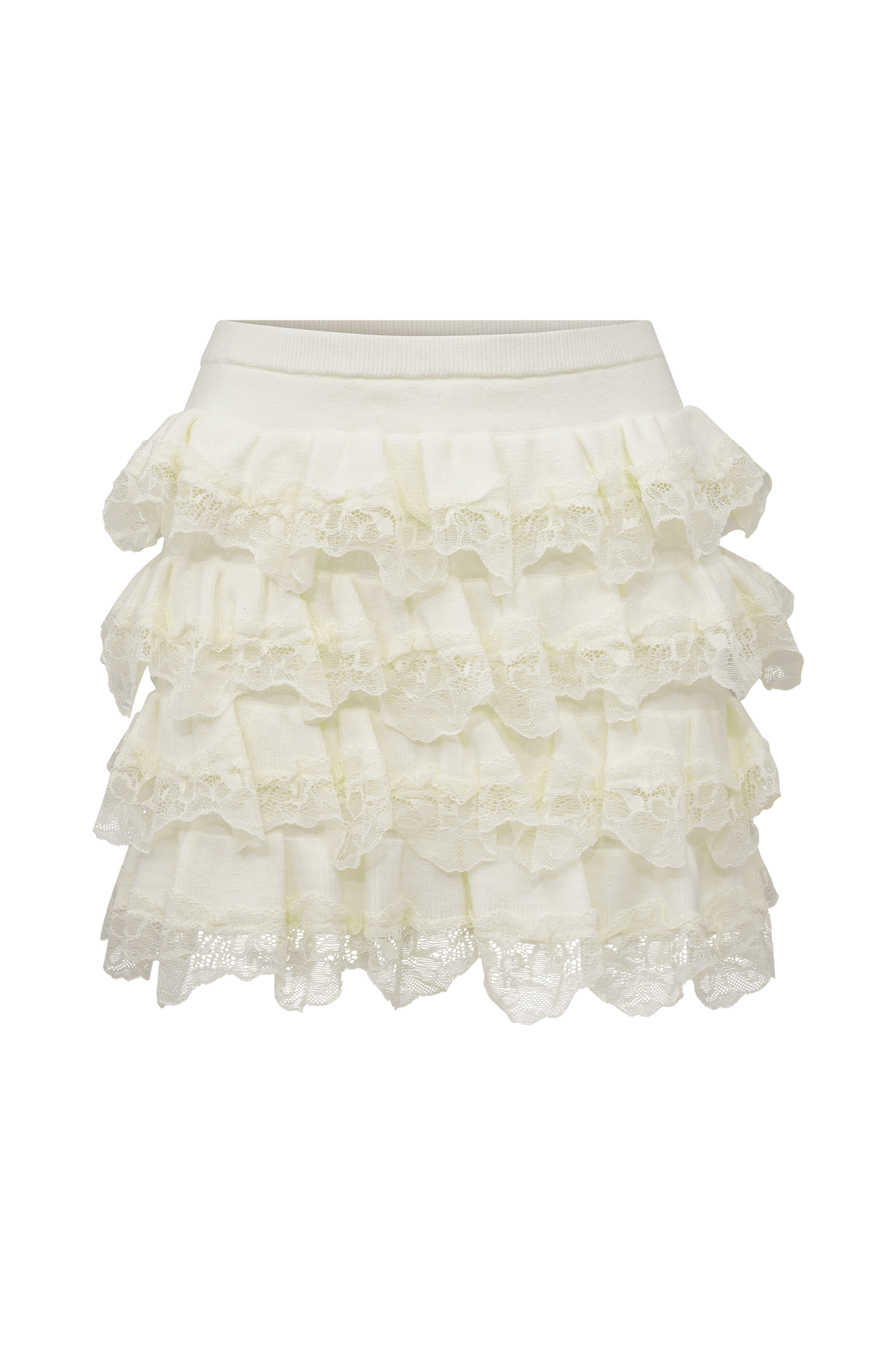 Margaret Lace Ruffle Mini Skort - Cream