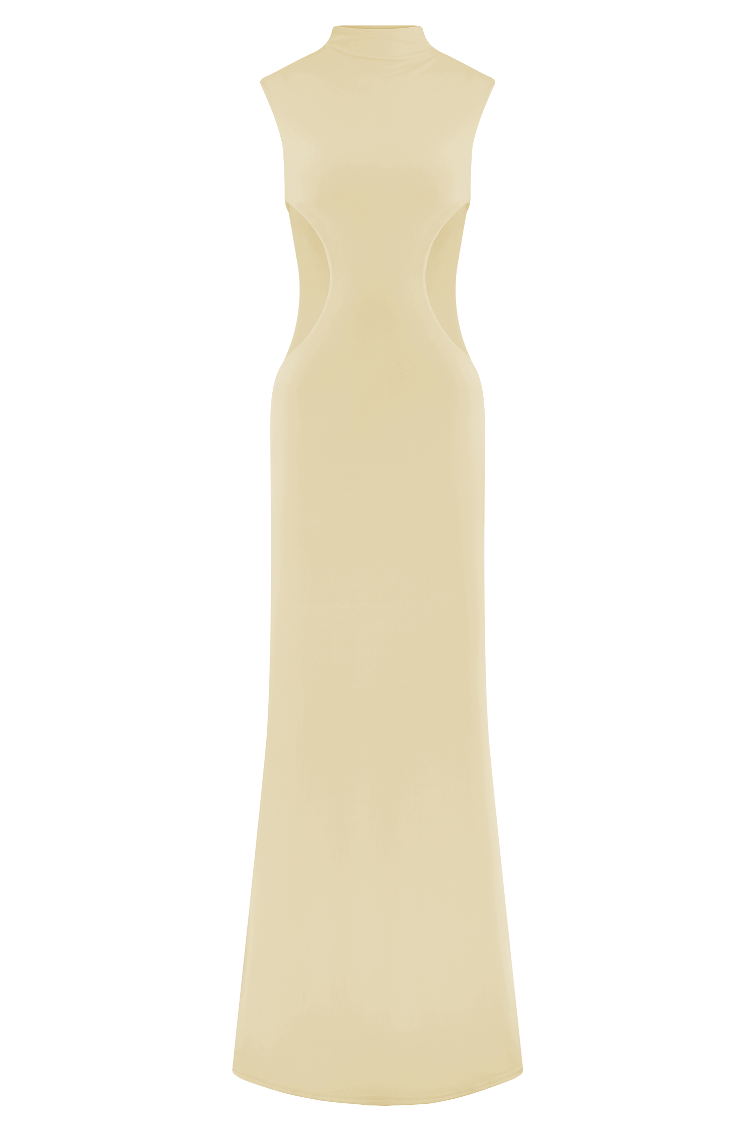 Massie Slinky And Mesh Maxi Dress - Lemon #13