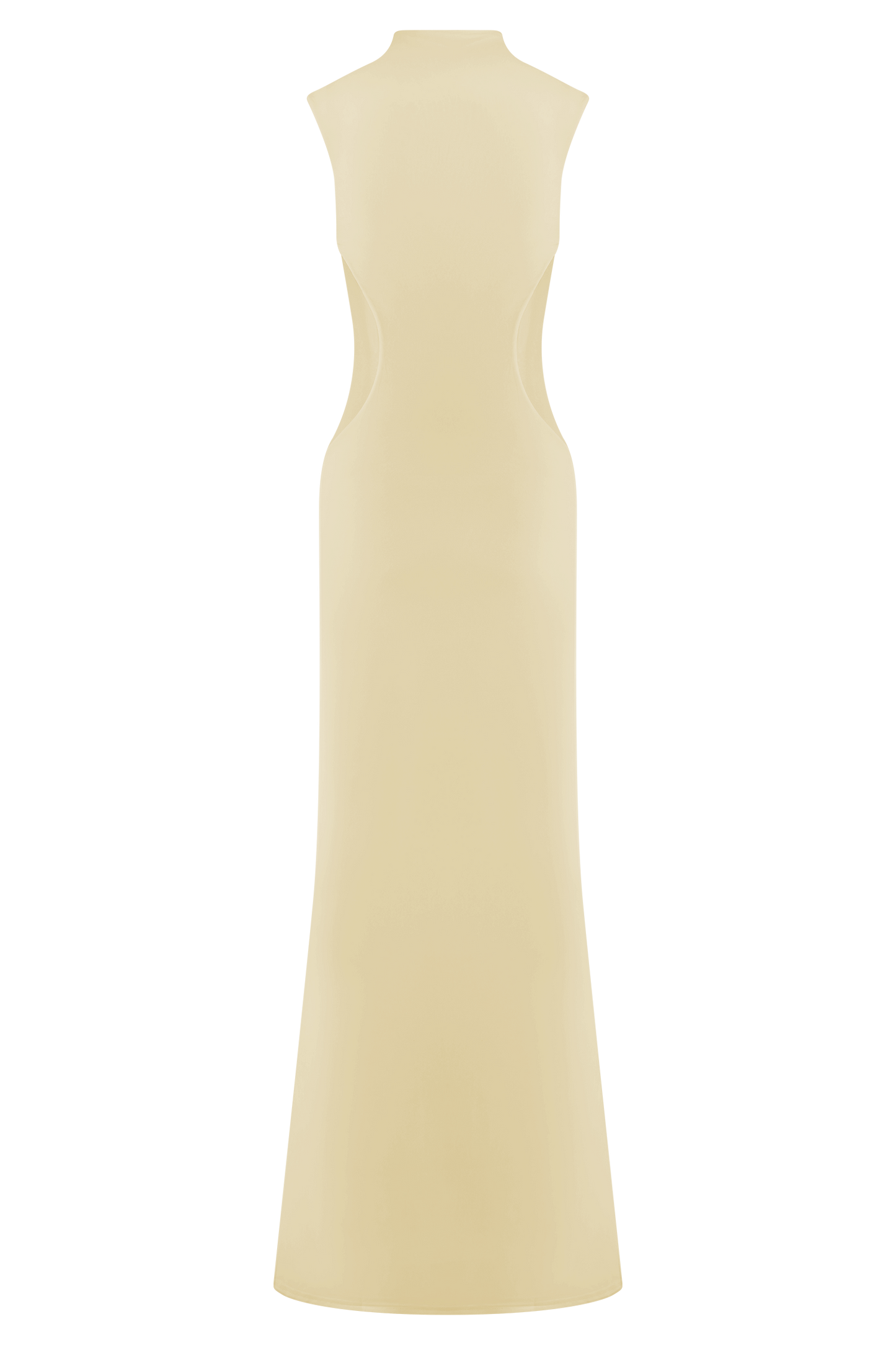 Massie Slinky And Mesh Maxi Dress - Lemon