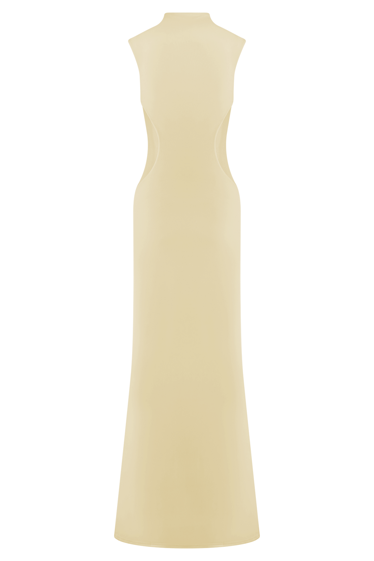 Massie Slinky And Mesh Maxi Dress - Lemon