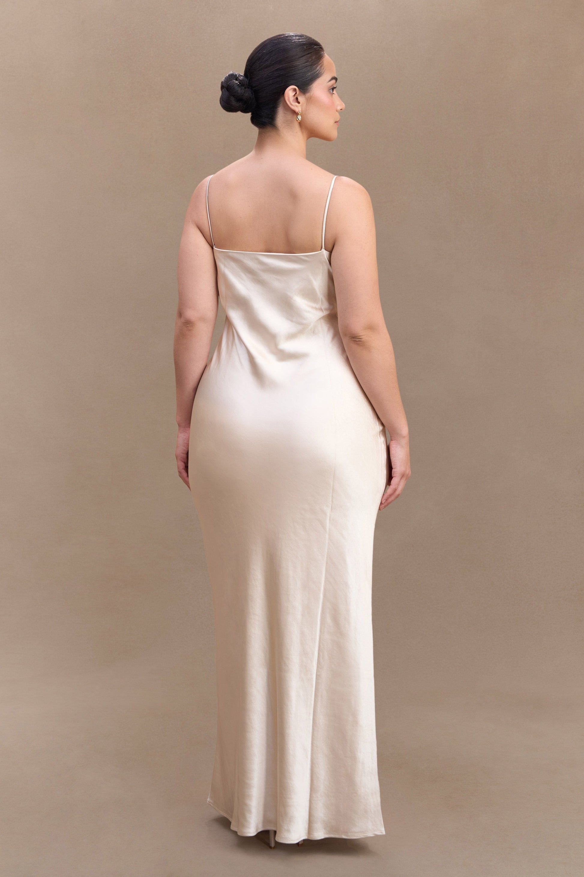 Lilly Sweetheart Satin Maxi Dress - Blush Gold #6