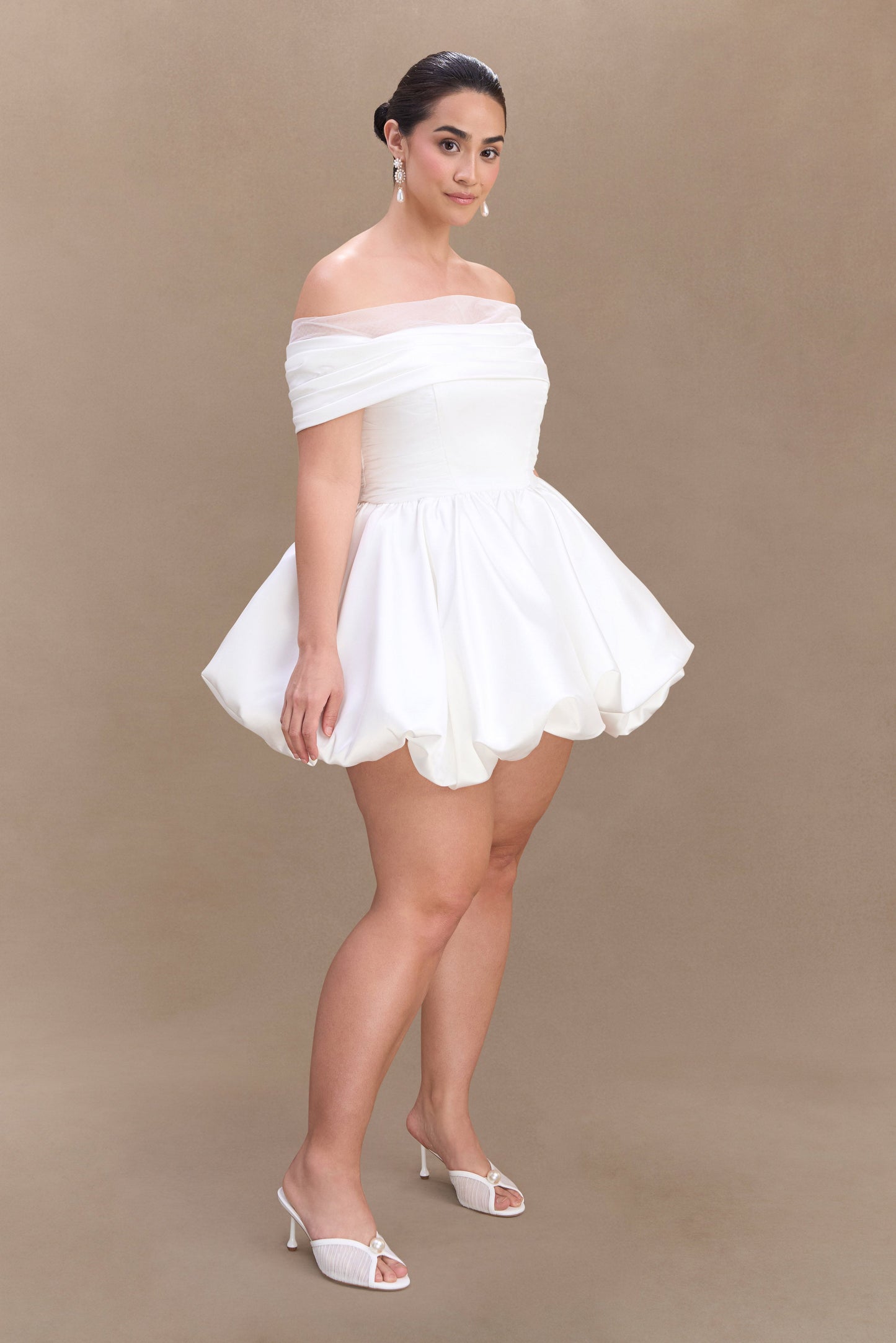 Lauretta Off Shoulder Mini Dress - White