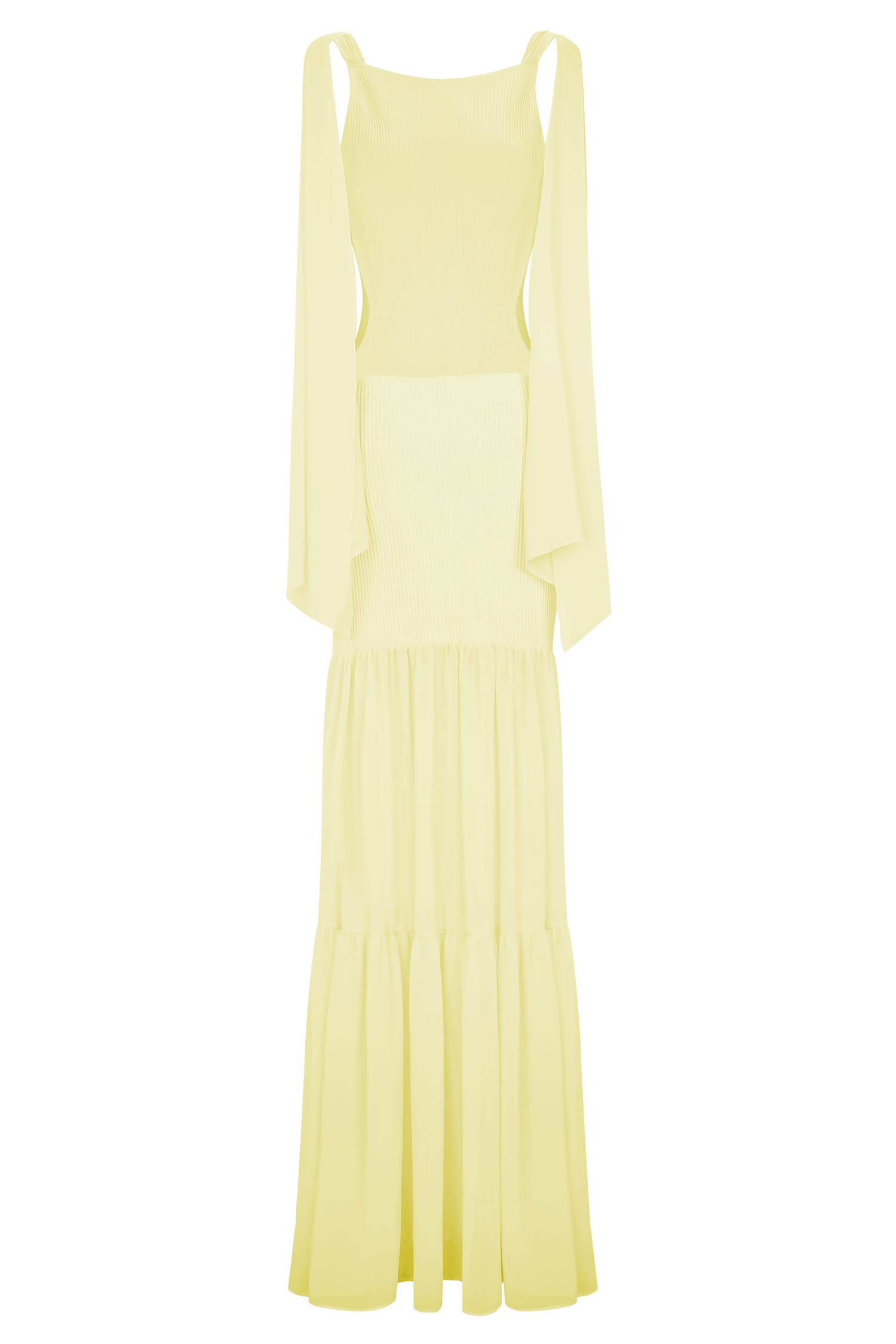 Haille Knit Chiffon Maxi Dress - Lemon #6