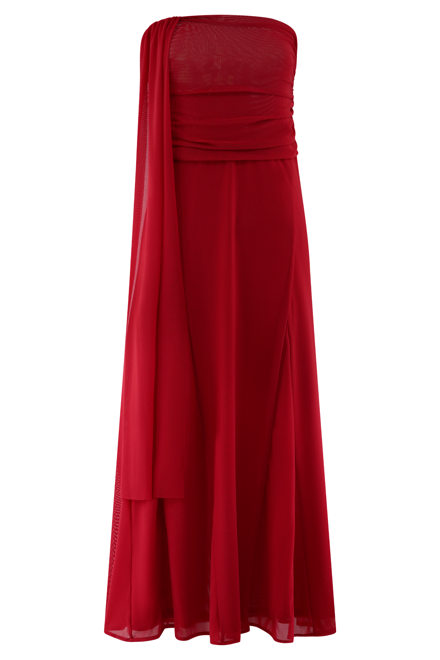 Arna Mesh Maxi Skirt - Ruby