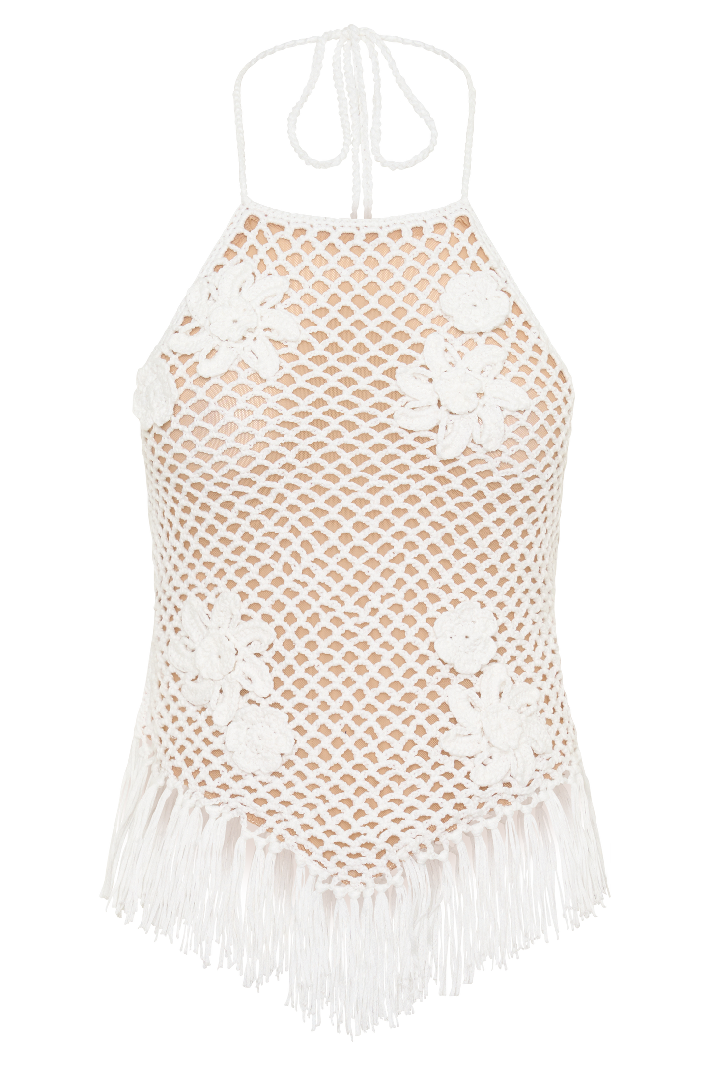 Miley Crochet Halter Top - Ivory