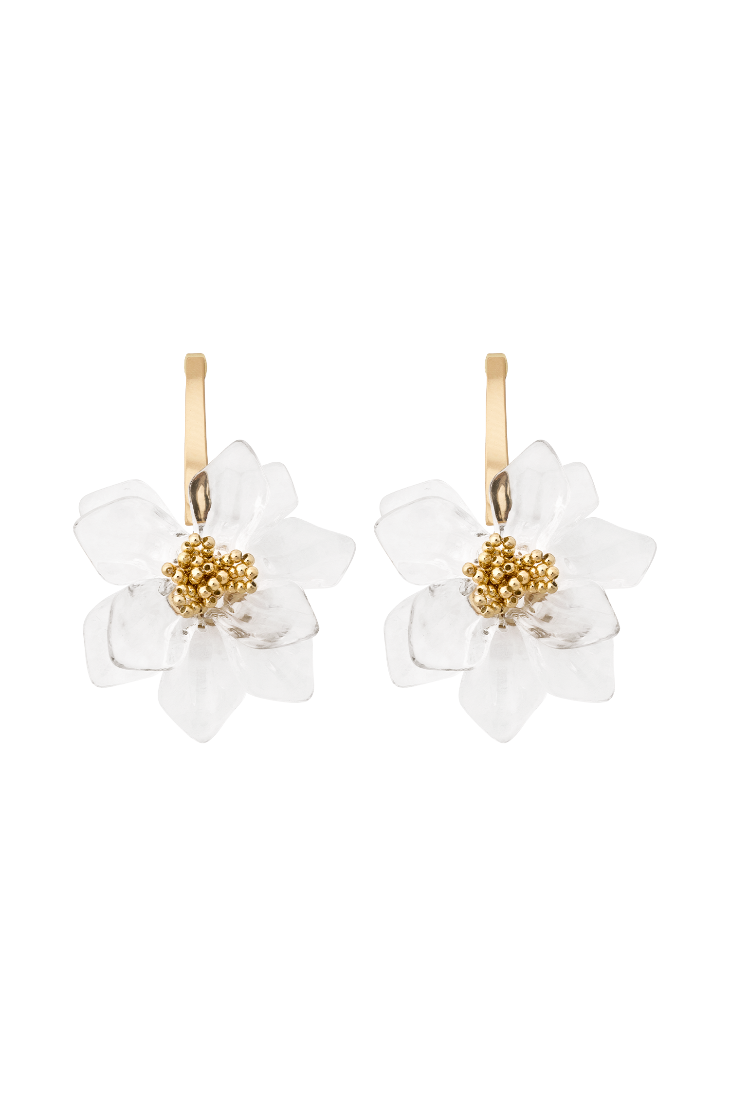 Naomi Acrylic Flower Earring - Gold #6