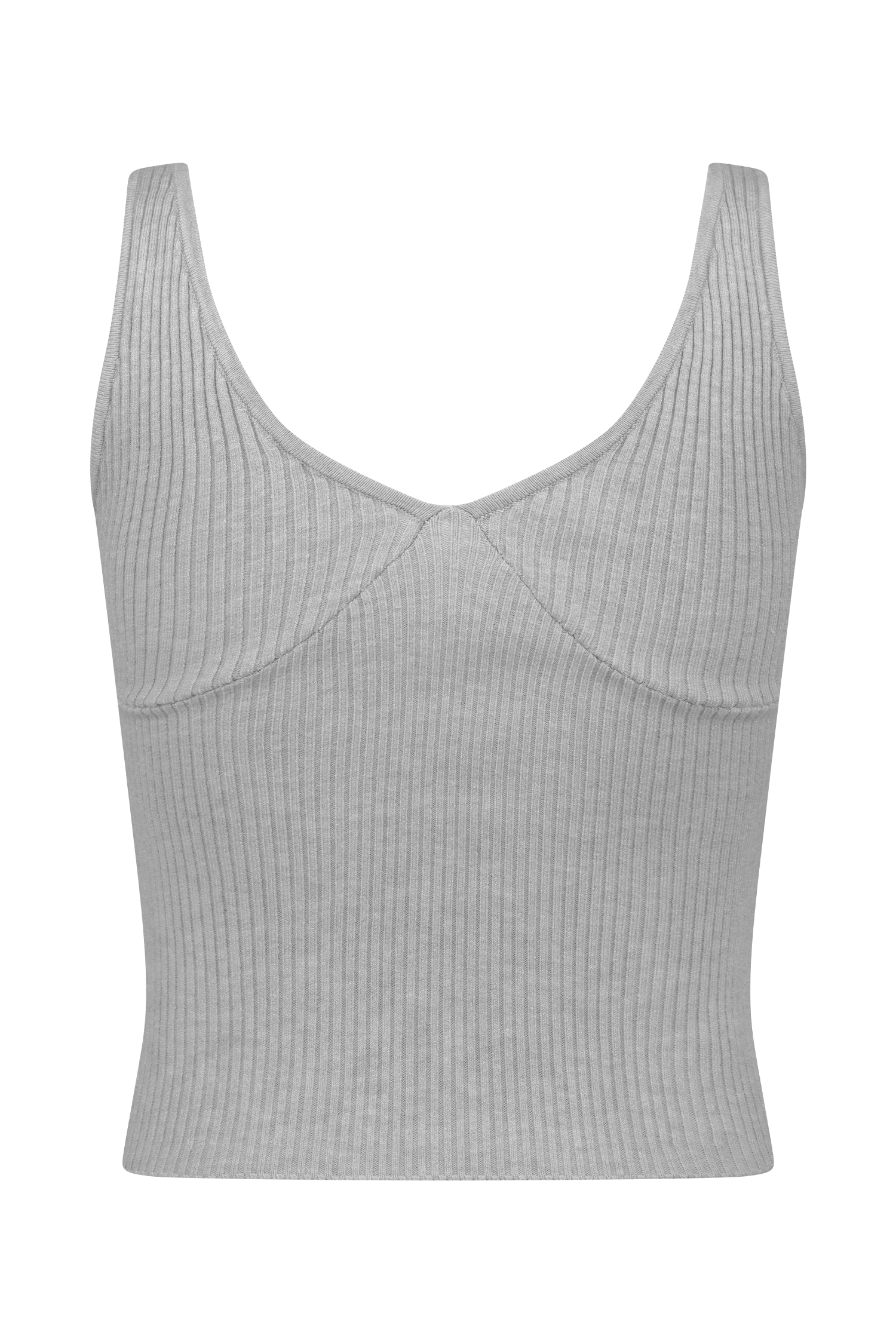 Natalya Ribbed Knit Cami Top - Heather Grey Marle #11