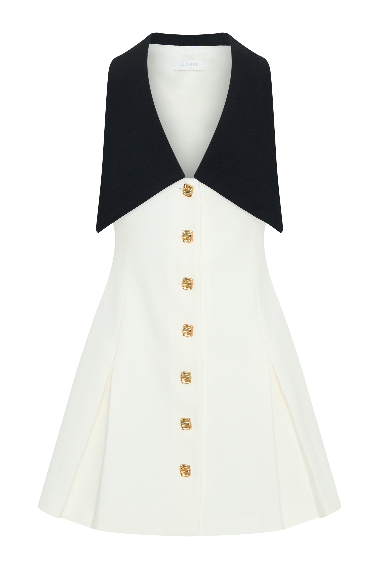 Oli Sleeveless Contrast Mini Dress - Ivory/Black #7