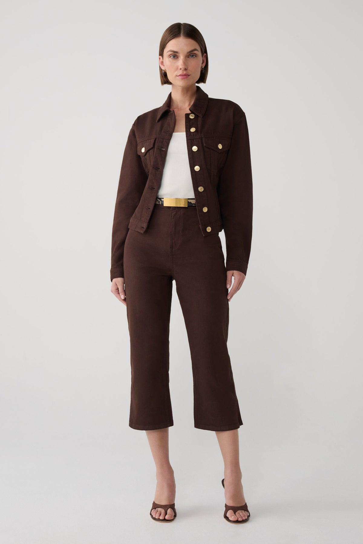 Mary Denim Capris - Chocolate
