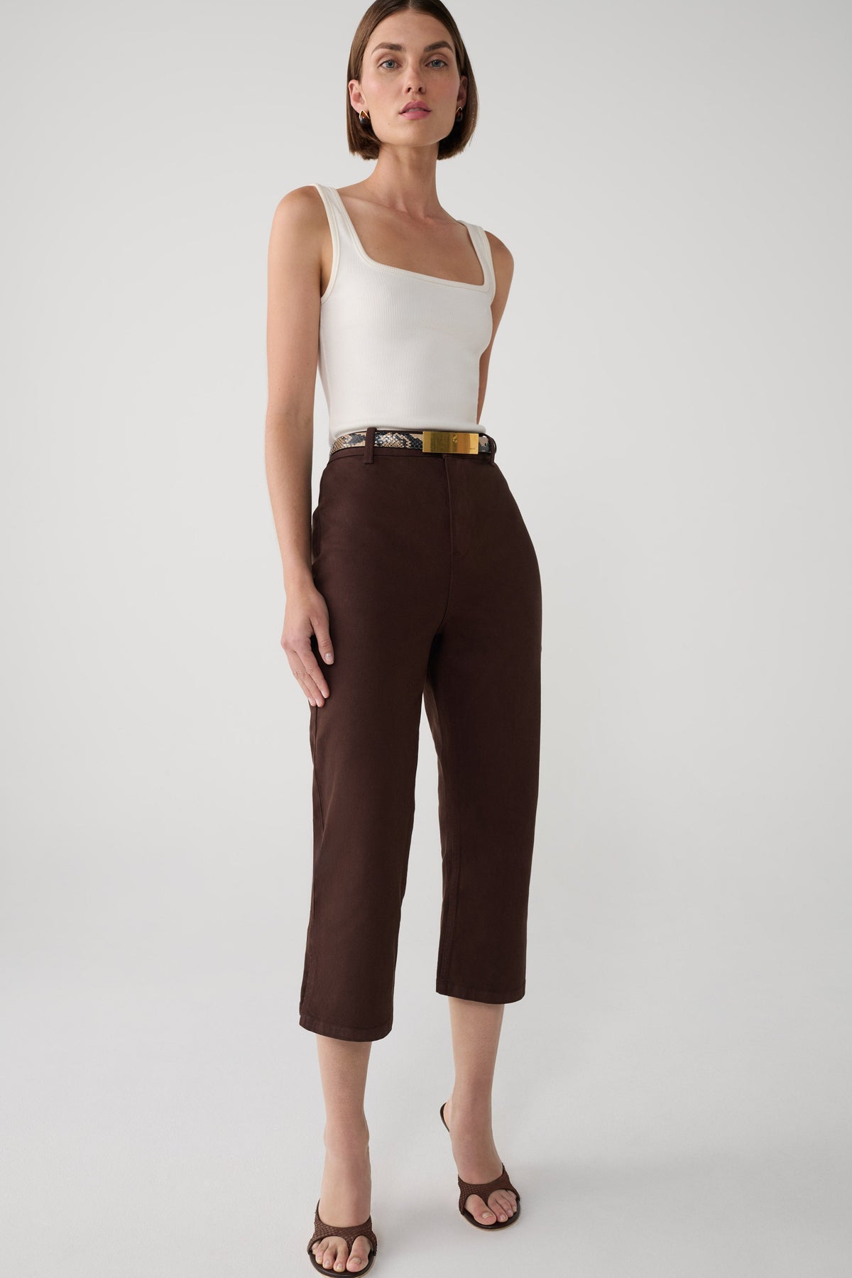 Mary Denim Capris - Chocolate