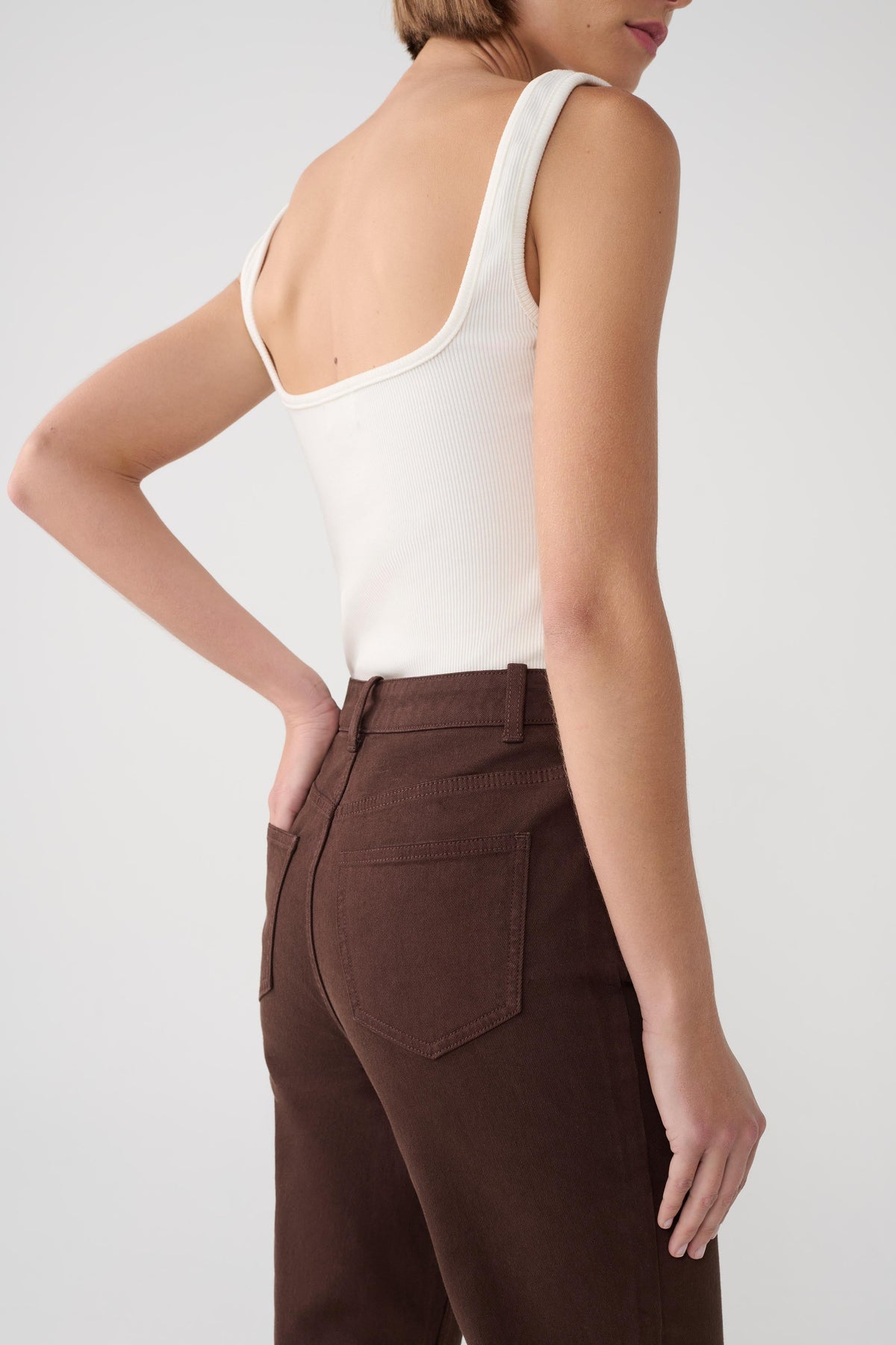 Mary Denim Capris - Chocolate