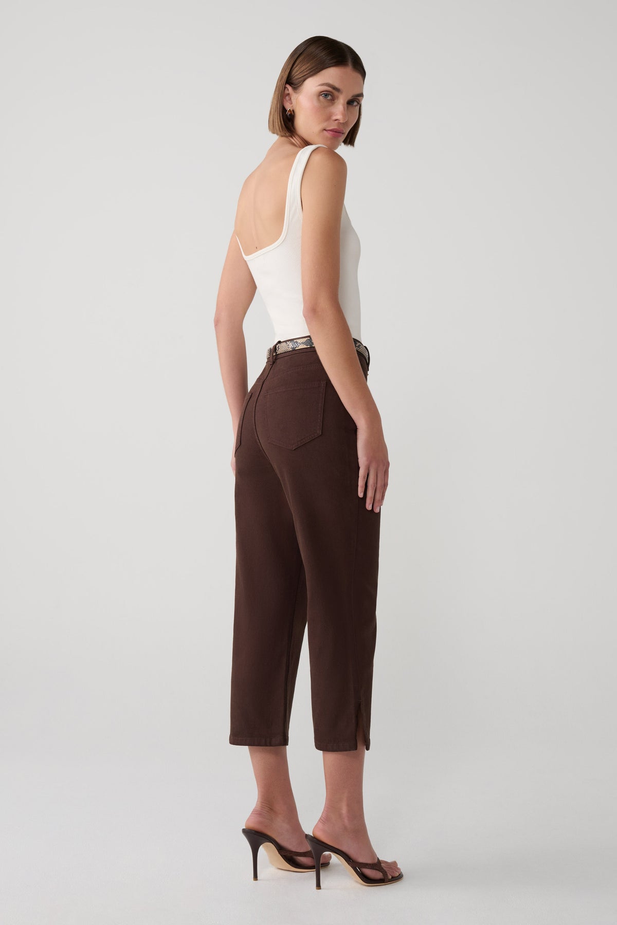 Mary Denim Capris - Chocolate