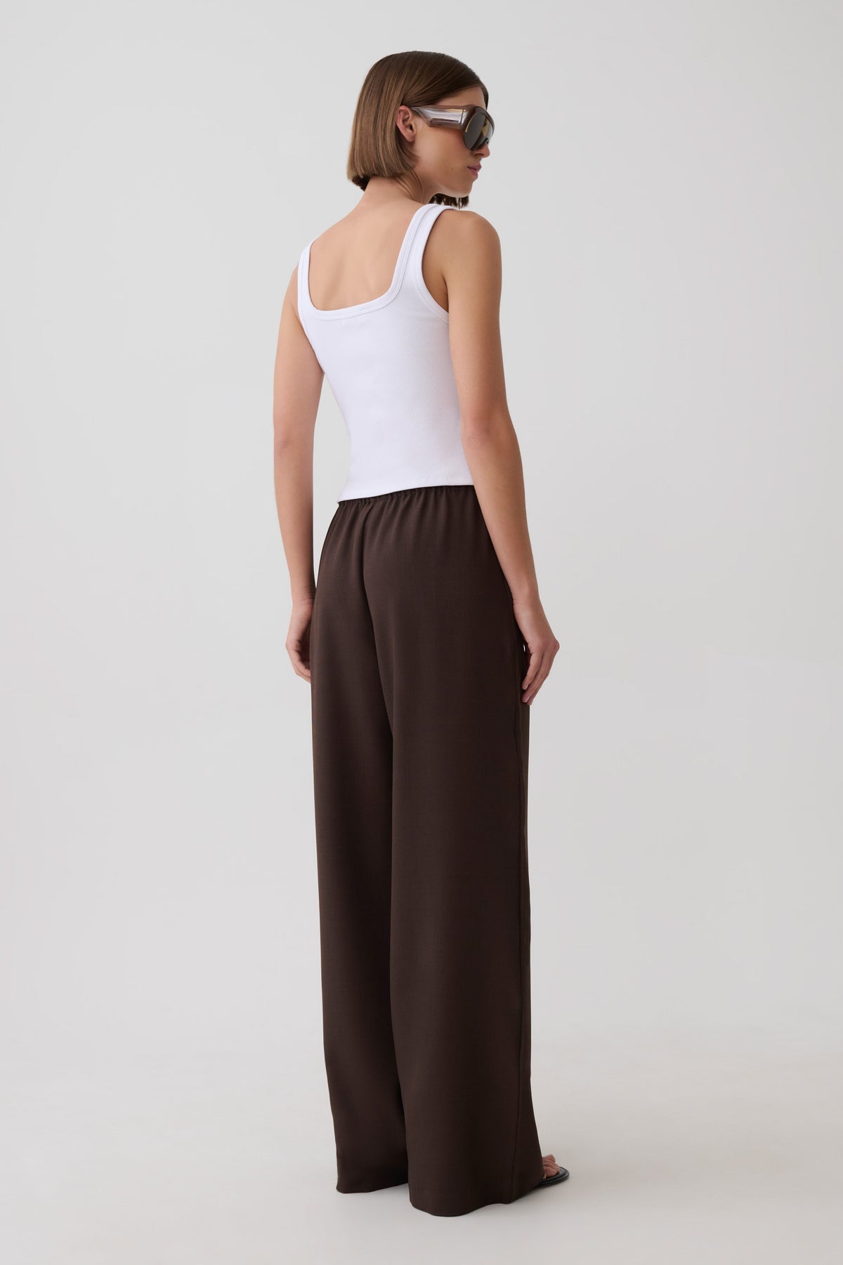 Sherry Straight Leg Suiting Pant - Chocolate