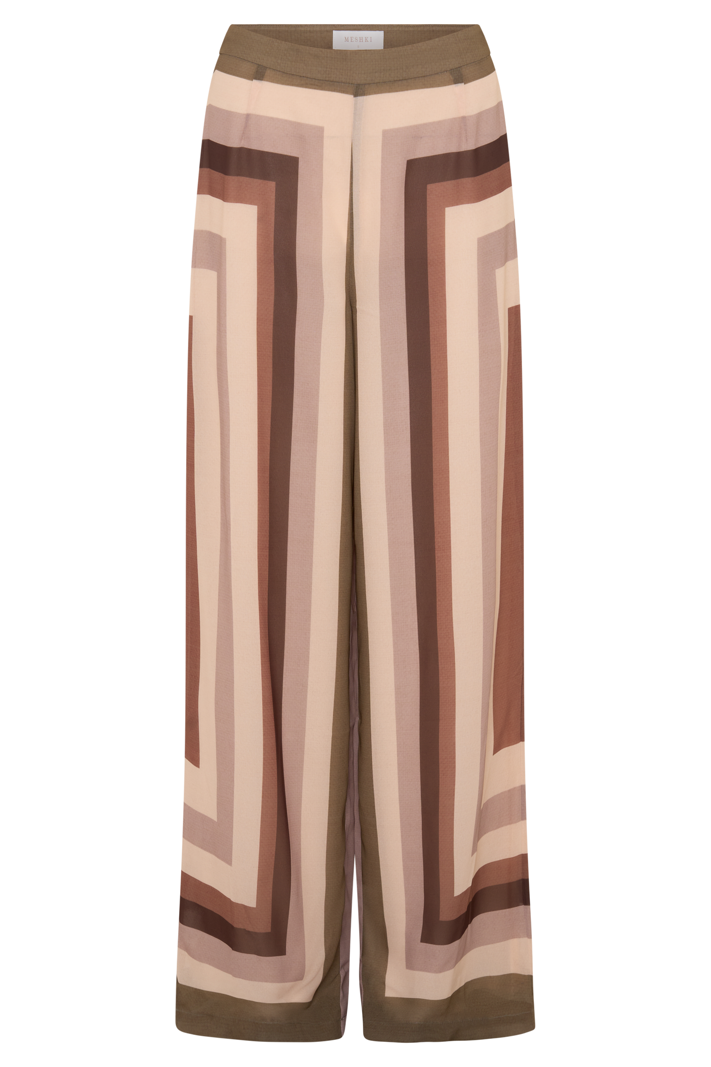 Rachel Chiffon Straight Leg Pants - Multi Stripe