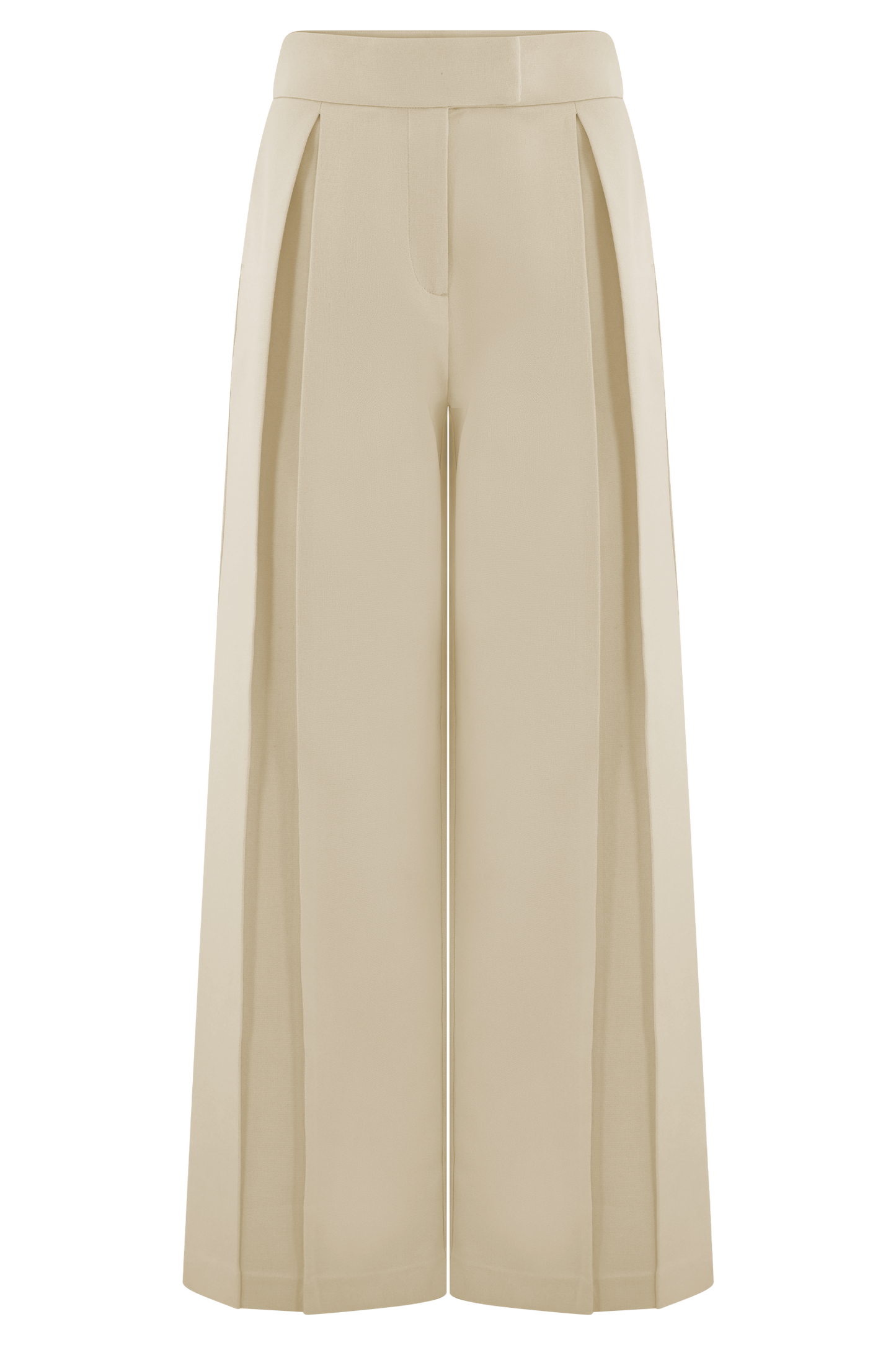Raya Mid Rise Wide Leg Linen Pant - Natural Beige