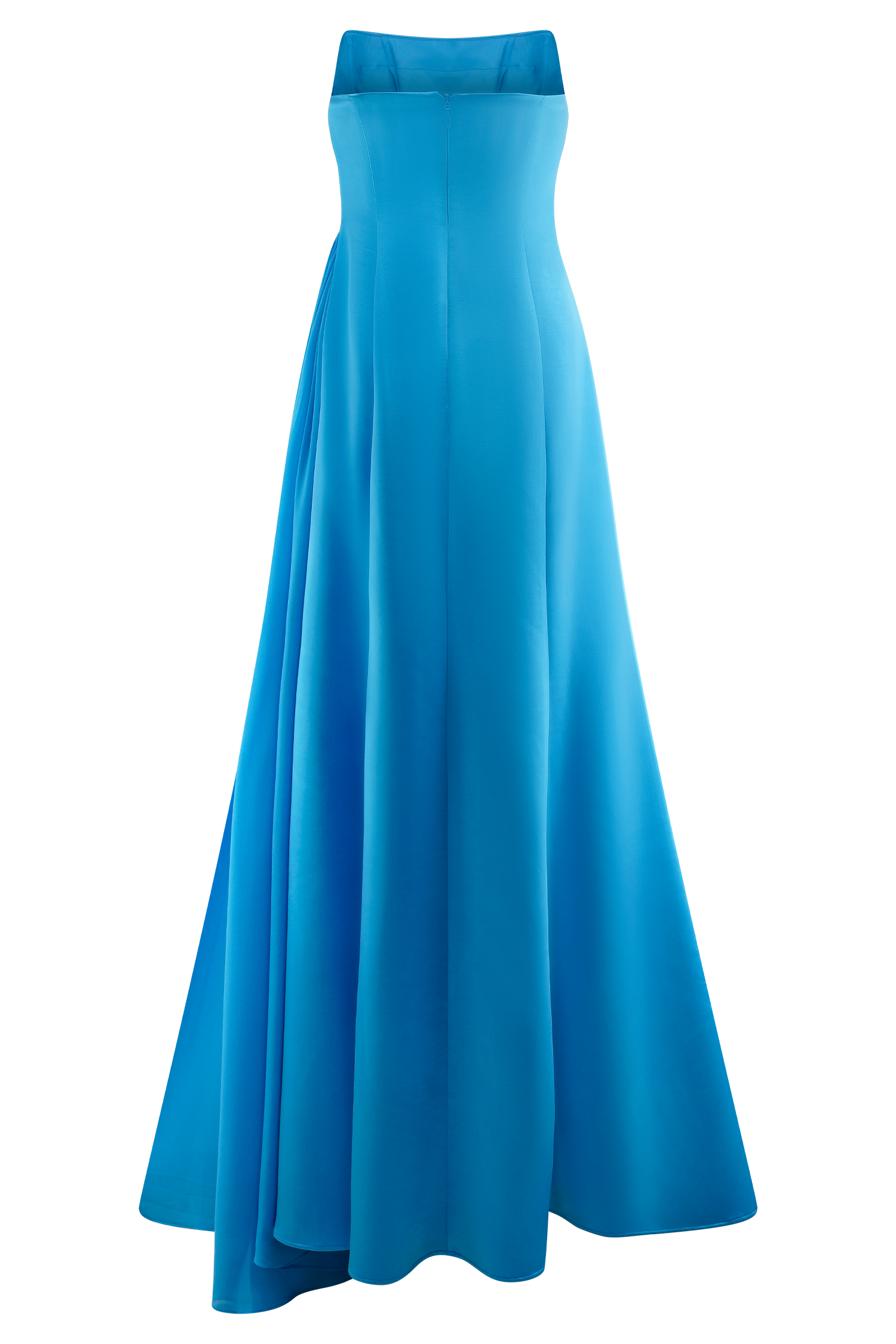Rosella Satin Strapless Maxi Dress - Cyan Blue #9