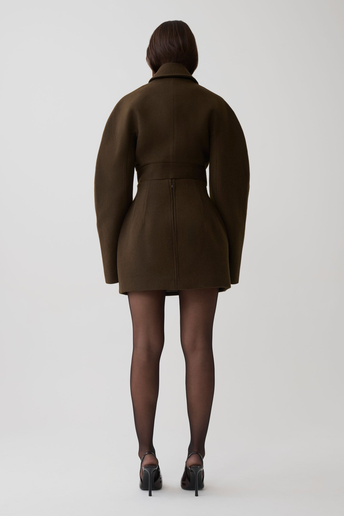 Jemima Wool Blend Mini Skirt - Chocolate