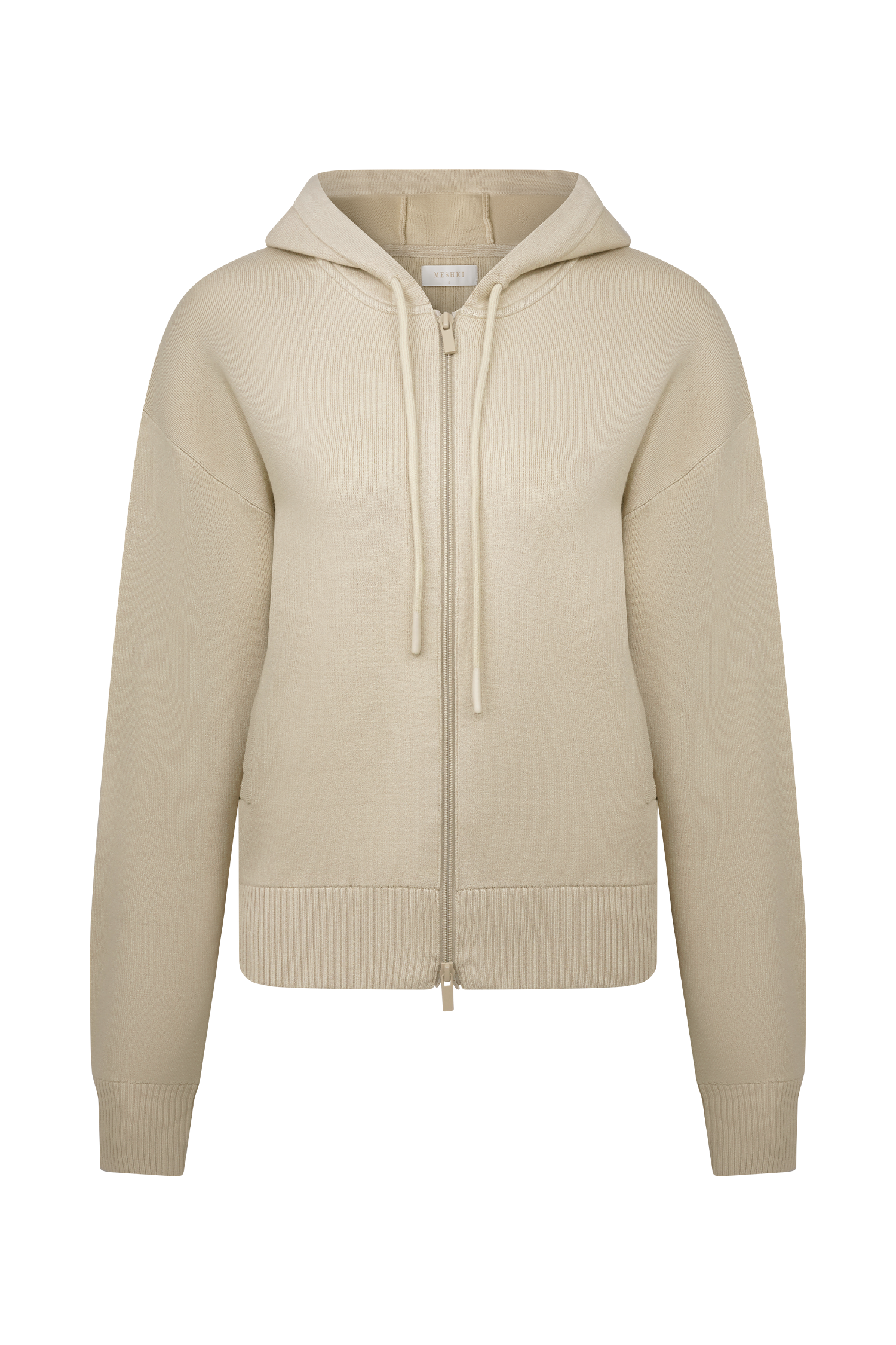 Sami Zip Front Knit Hoodie - Camel #9