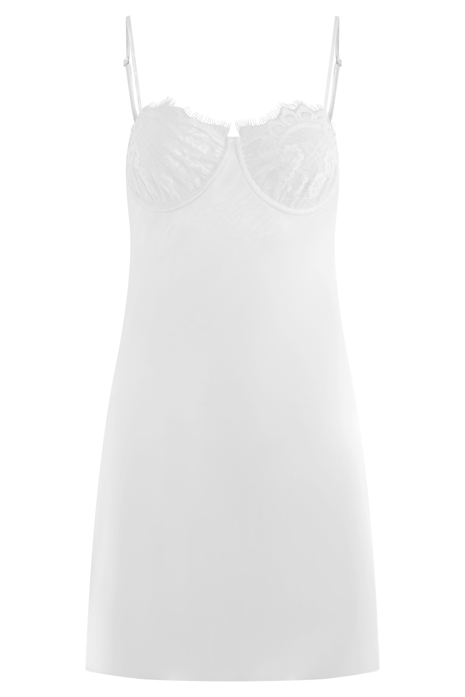Scarlett Satin Slip Mini Dress - Ivory #13