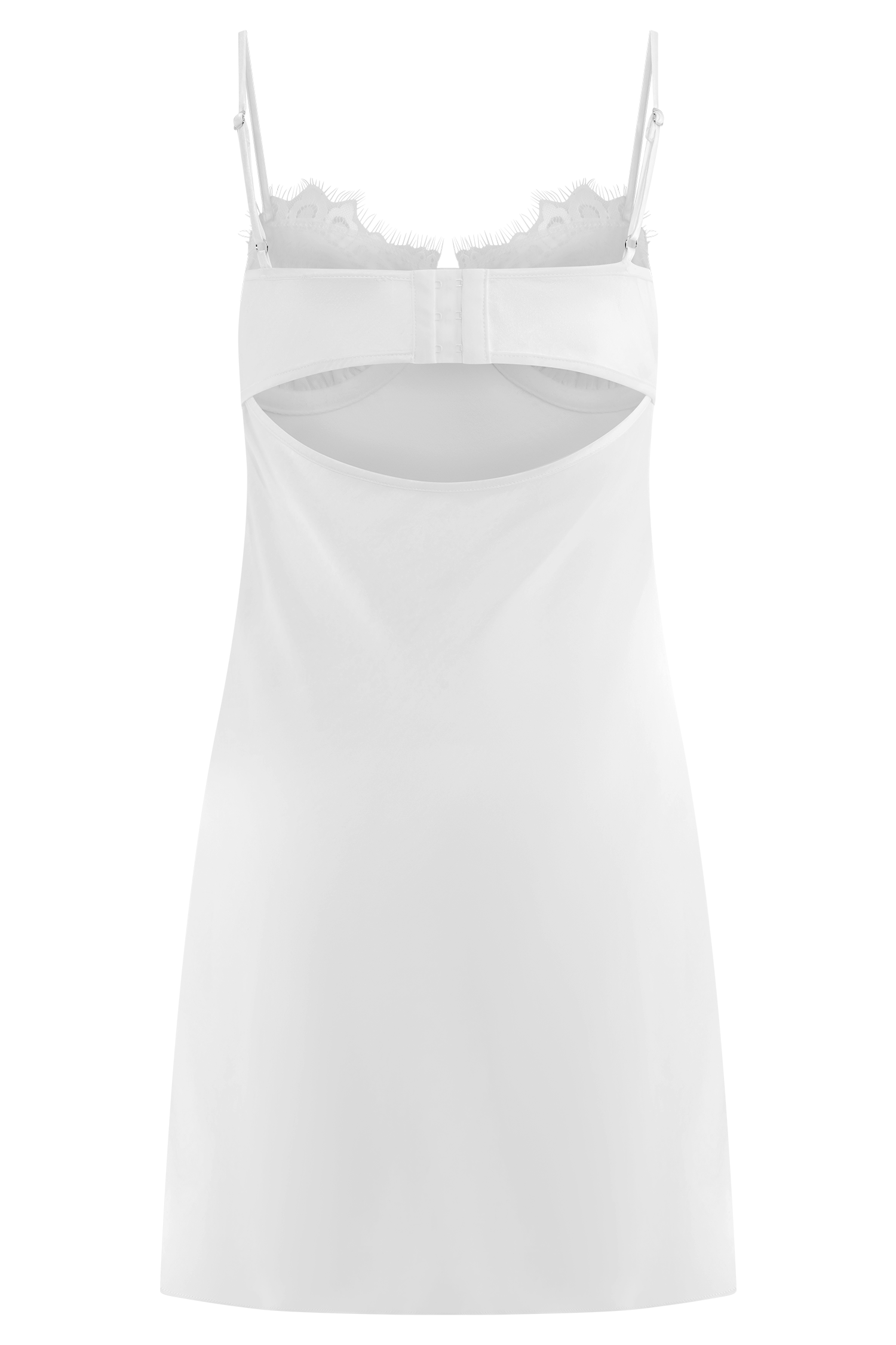 Scarlett Satin Slip Mini Dress - Ivory #12