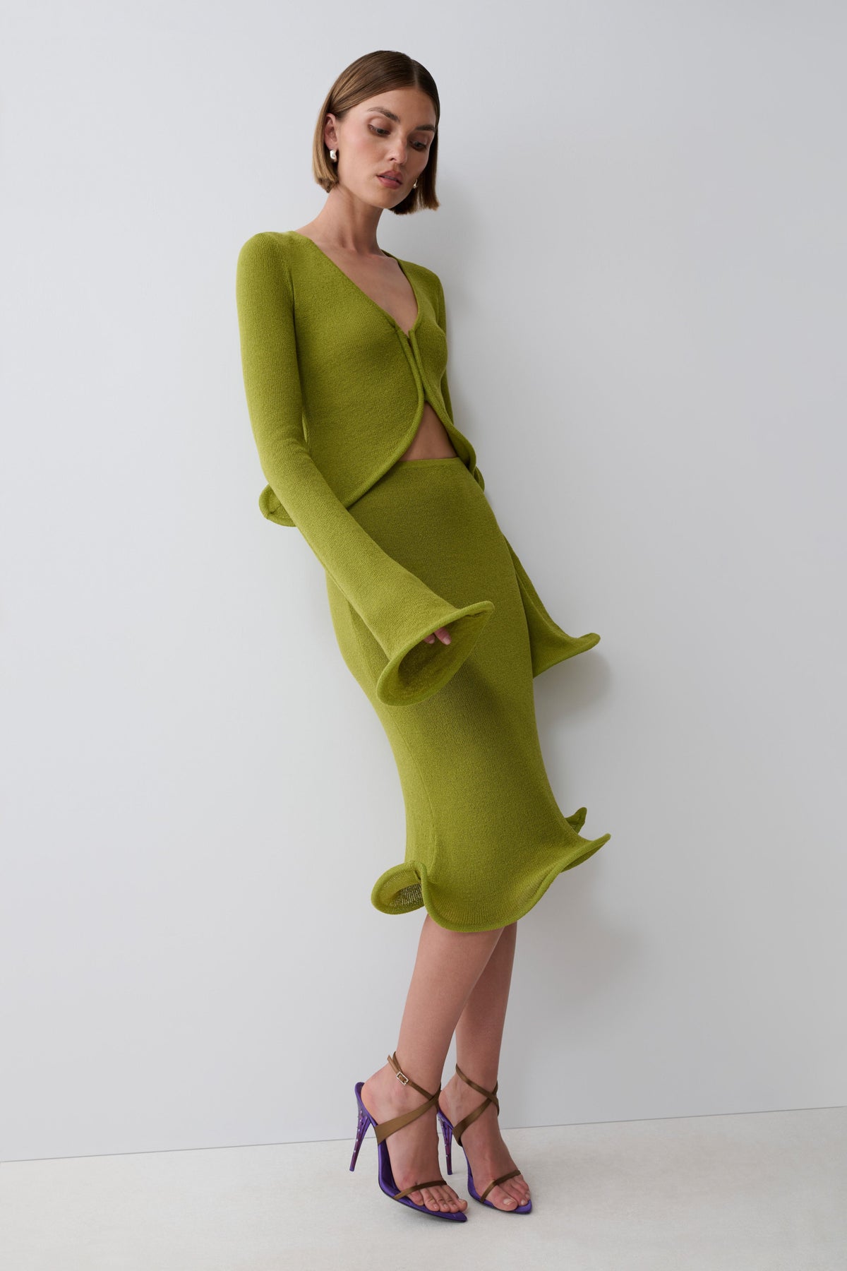 Gigi Long Sleeve Knit Top - Olive