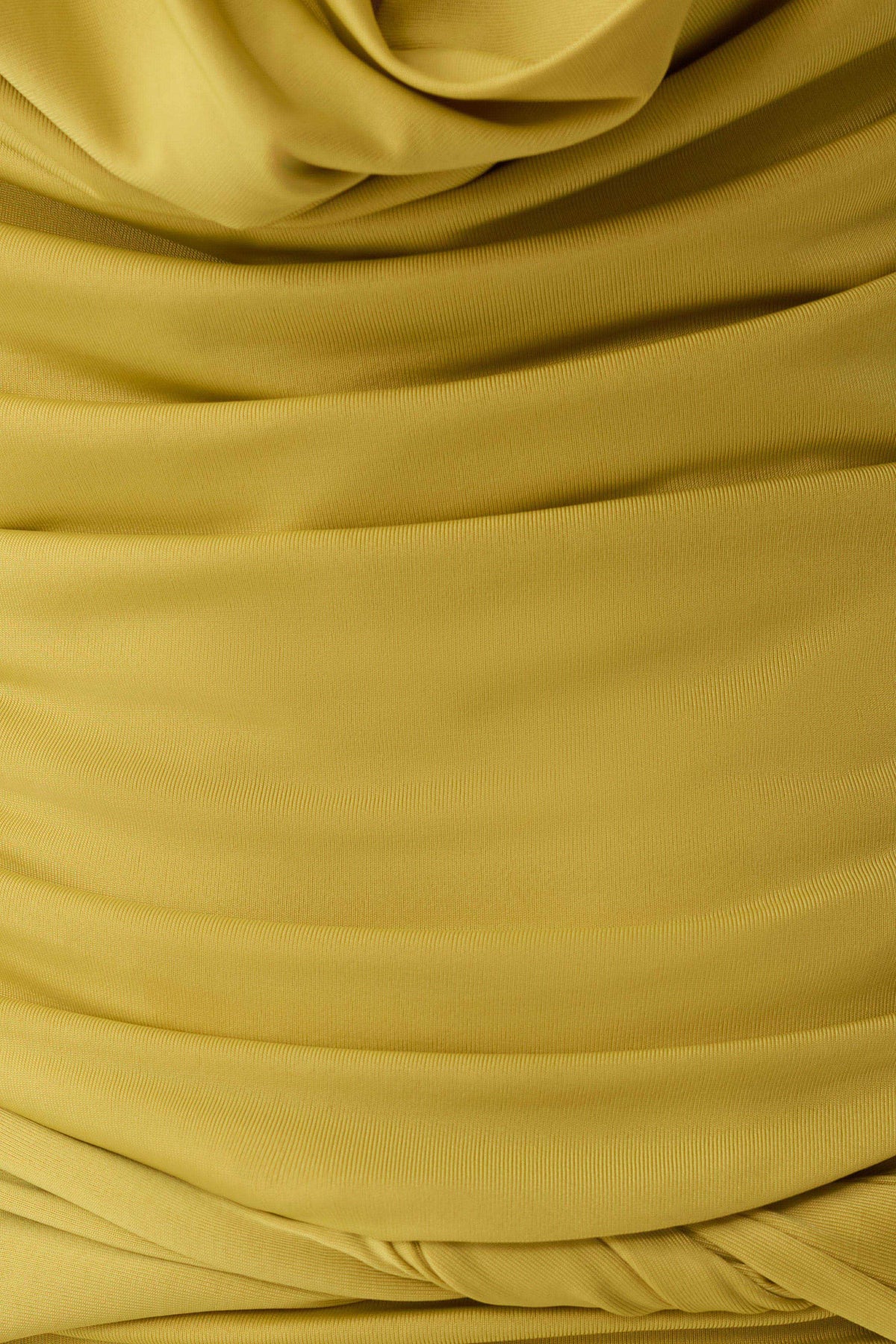 Elmira Long Sleeve Slinky Gather Detail Top - Chartreuse