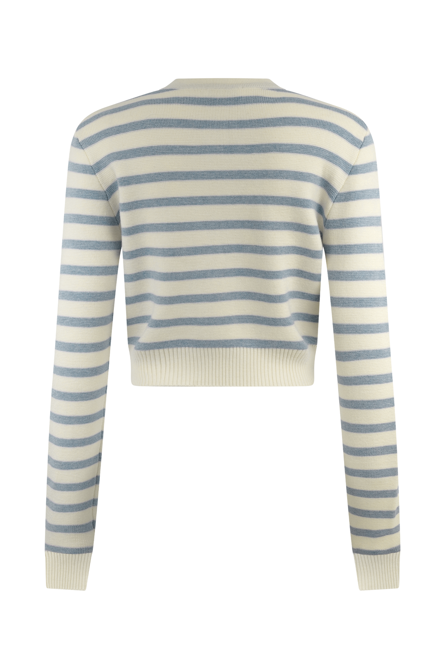 Tanner Striped Knit Cardigan - Light Blue/White
