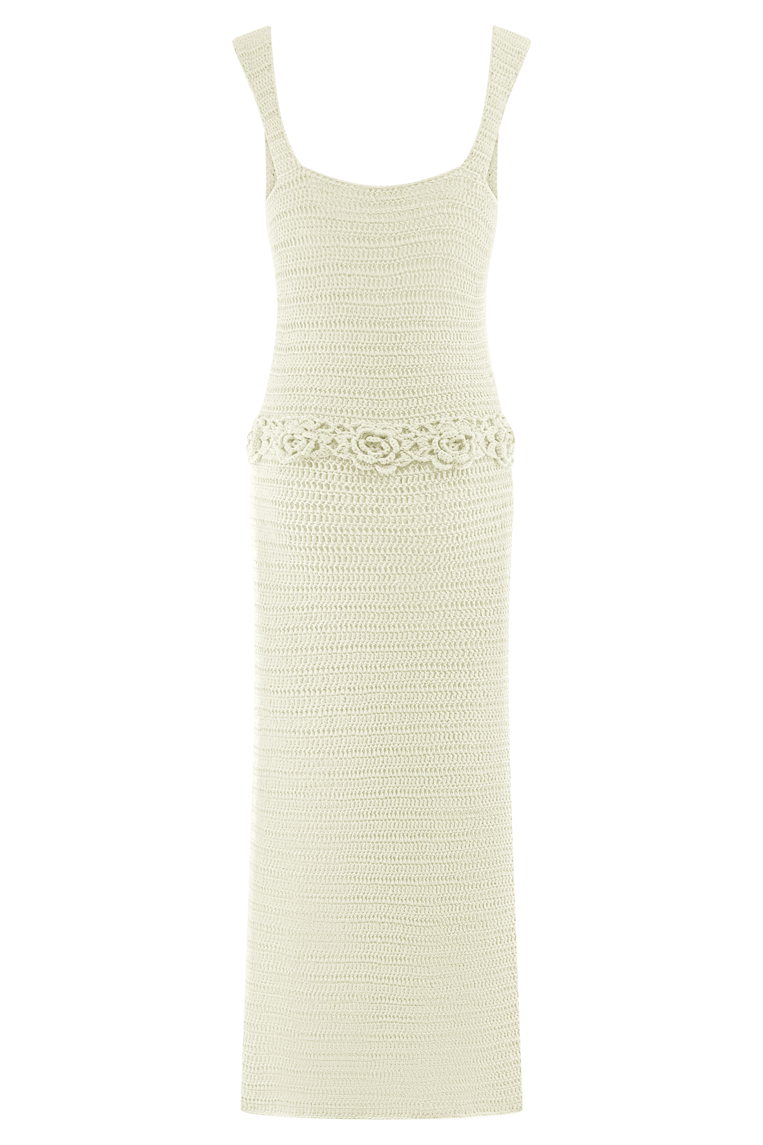 Teagan Floral Hand Crochet Midi Dress - Ivory #10