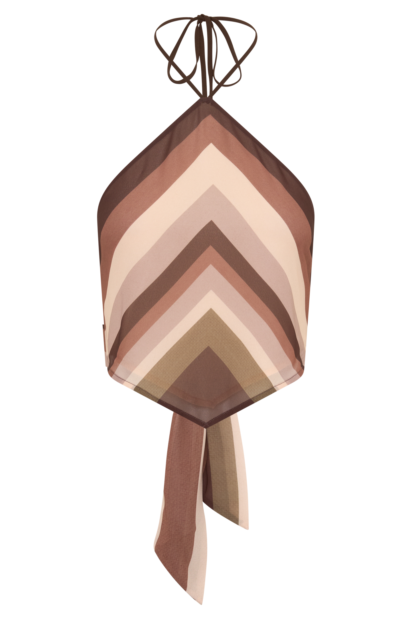 Thea Halter Chiffon Sleeveless Top - Multi Stripe