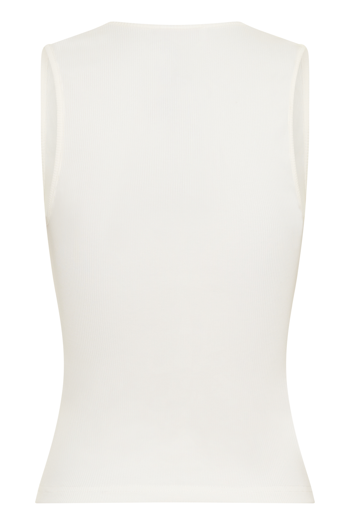 Vianna Broderie Ribbed Tank Top - Ivory