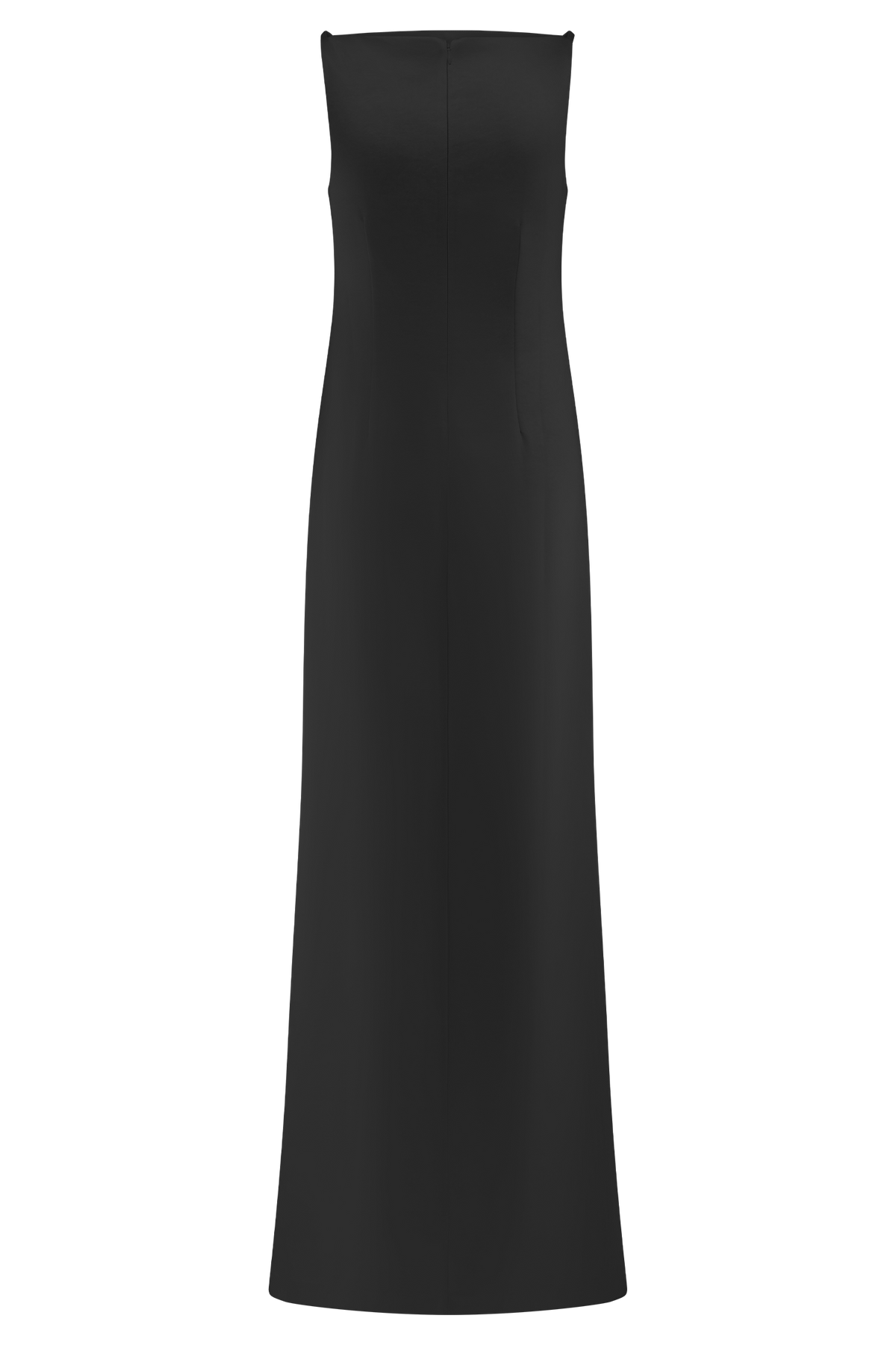 Violet Sleeveless Satin Maxi Dress - Black