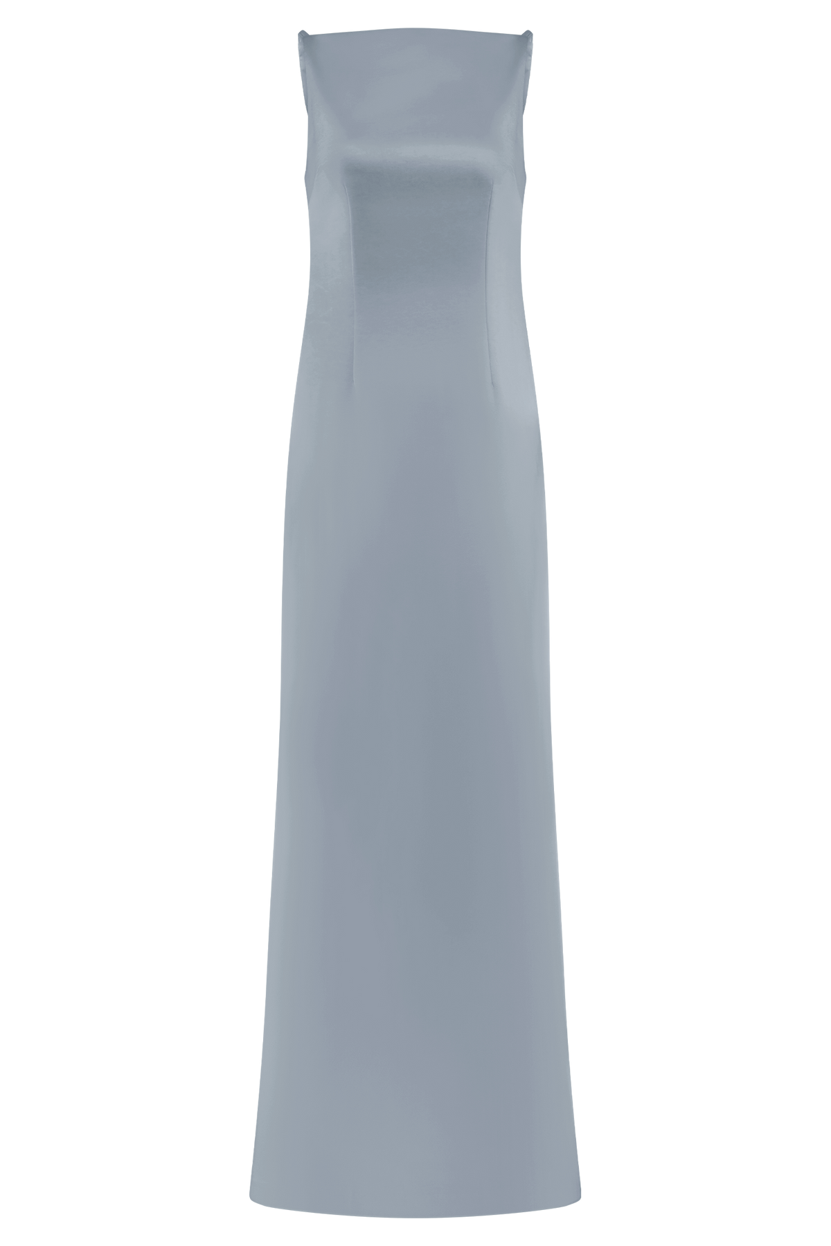 Violet Sleeveless Satin Maxi Dress - Frosted Blue