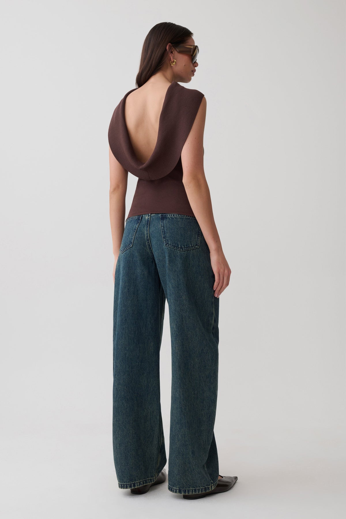 Ellen Knit Sleeveless Top - Chocolate