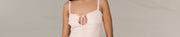 Image of pastel pink keyhole sleeveless chiffon maxi dress