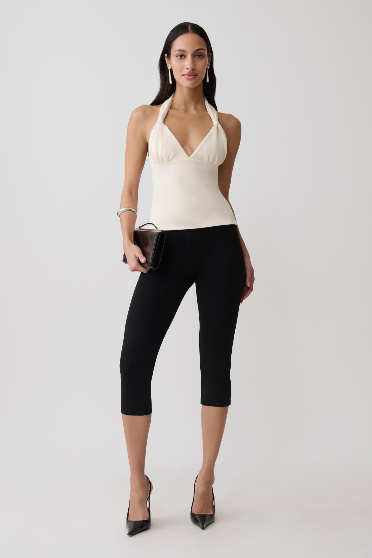 Angelina Scuba Halter Top - Ivory #8