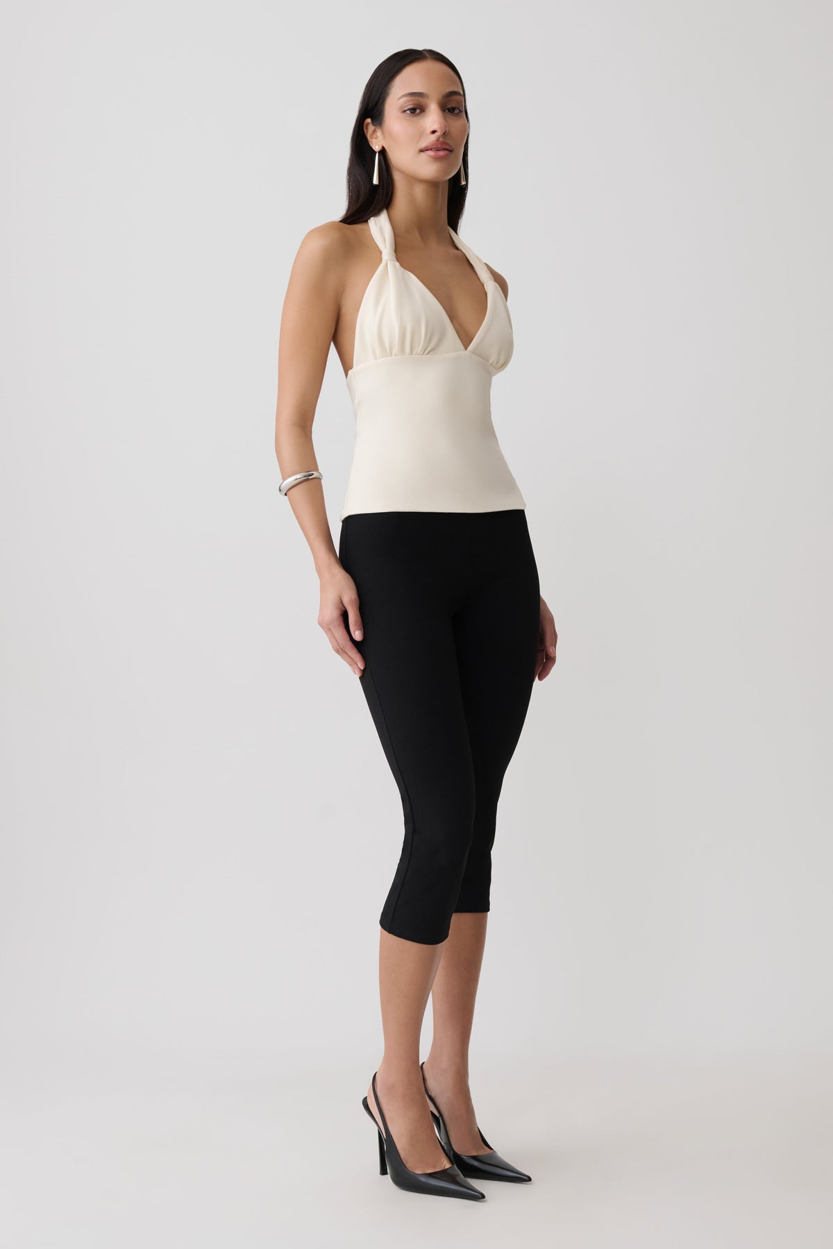 Angelina Scuba Halter Top - Ivory #4