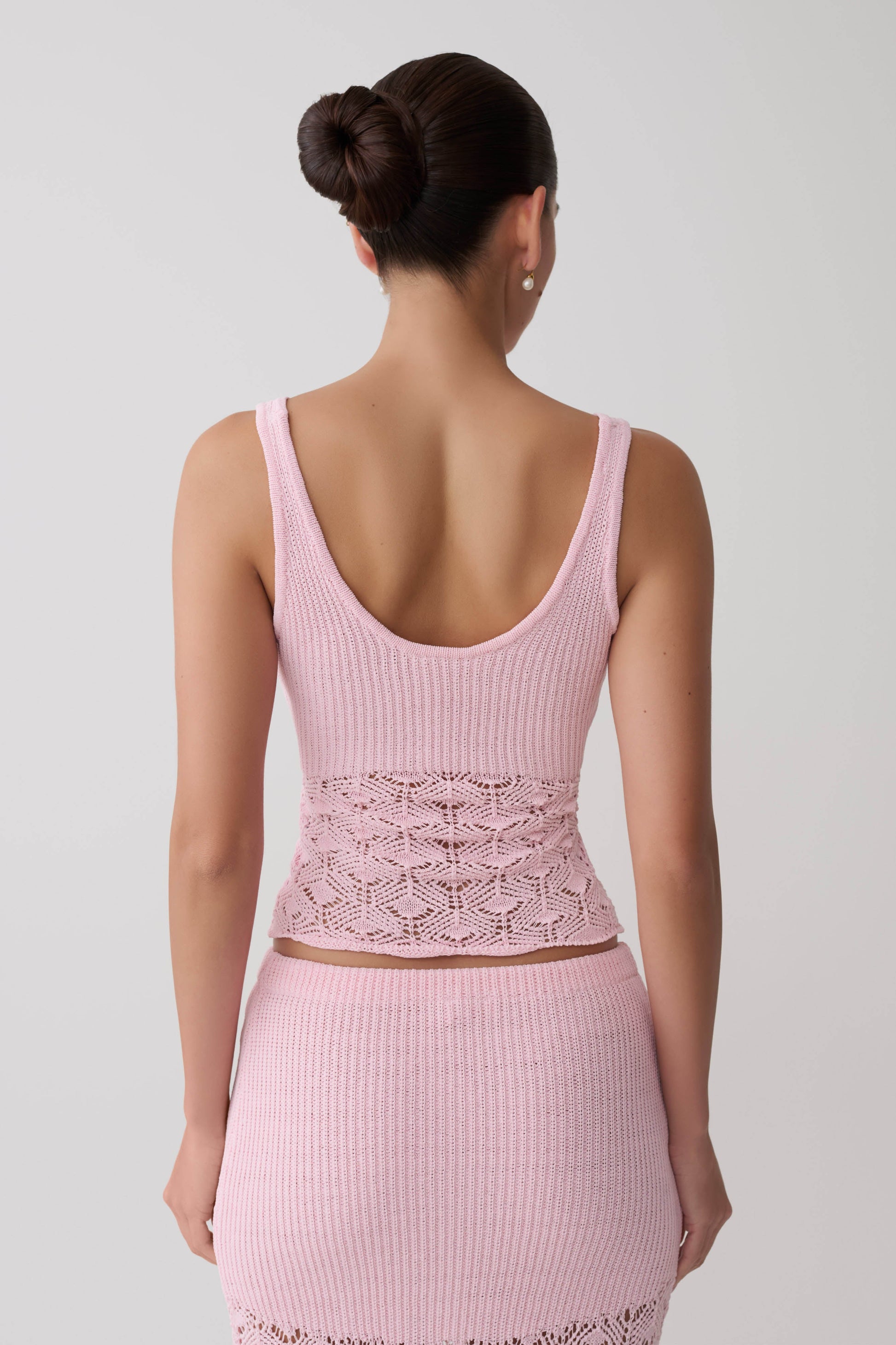 Atlantis Crochet Knit Top - Baby Pink #2