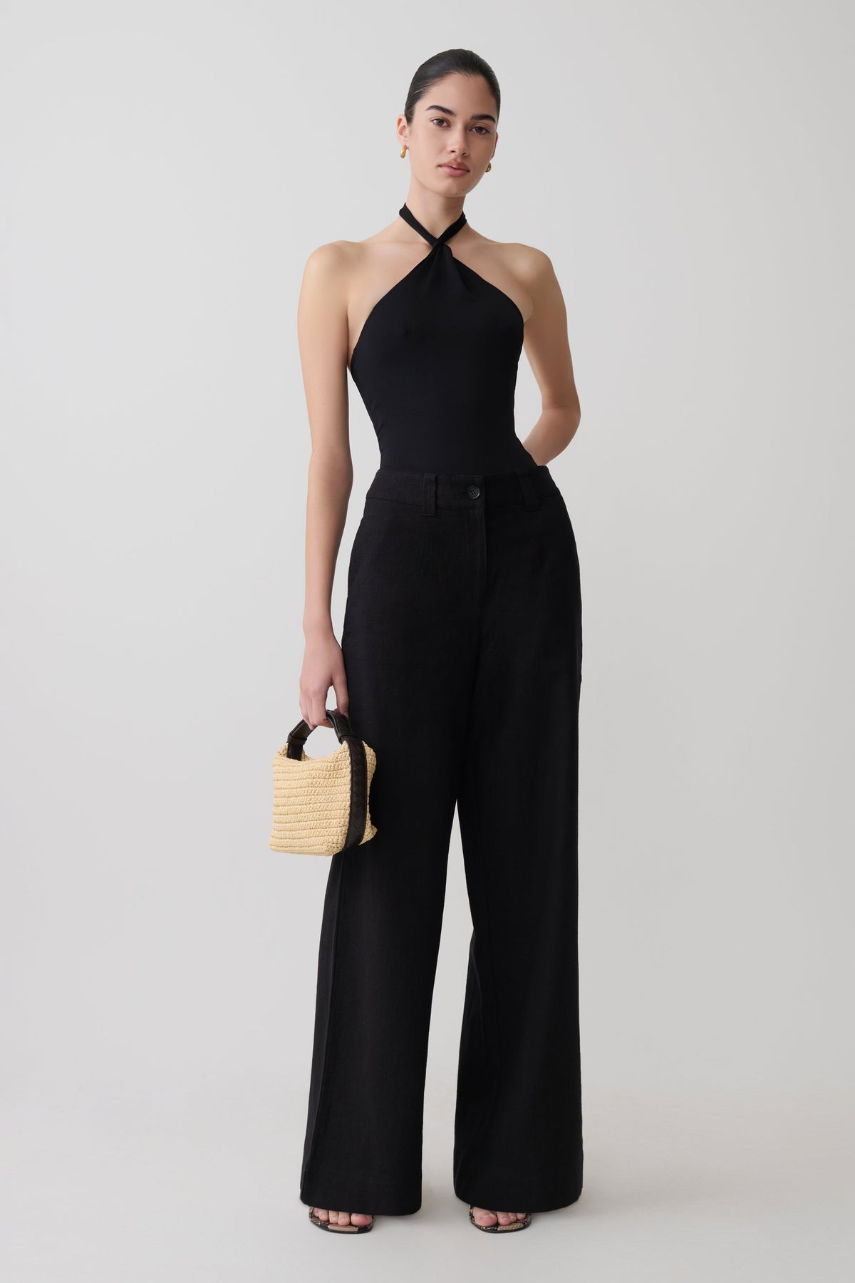 Bambi Twisted Neck Bodysuit - Black #4