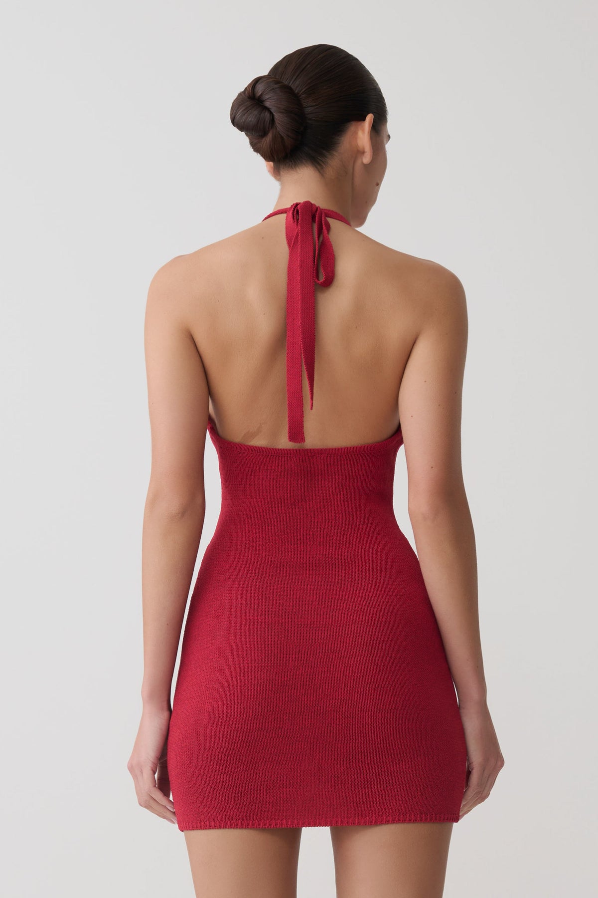Bohdie Crochet Halter Mini Dress - Pomegranate #3
