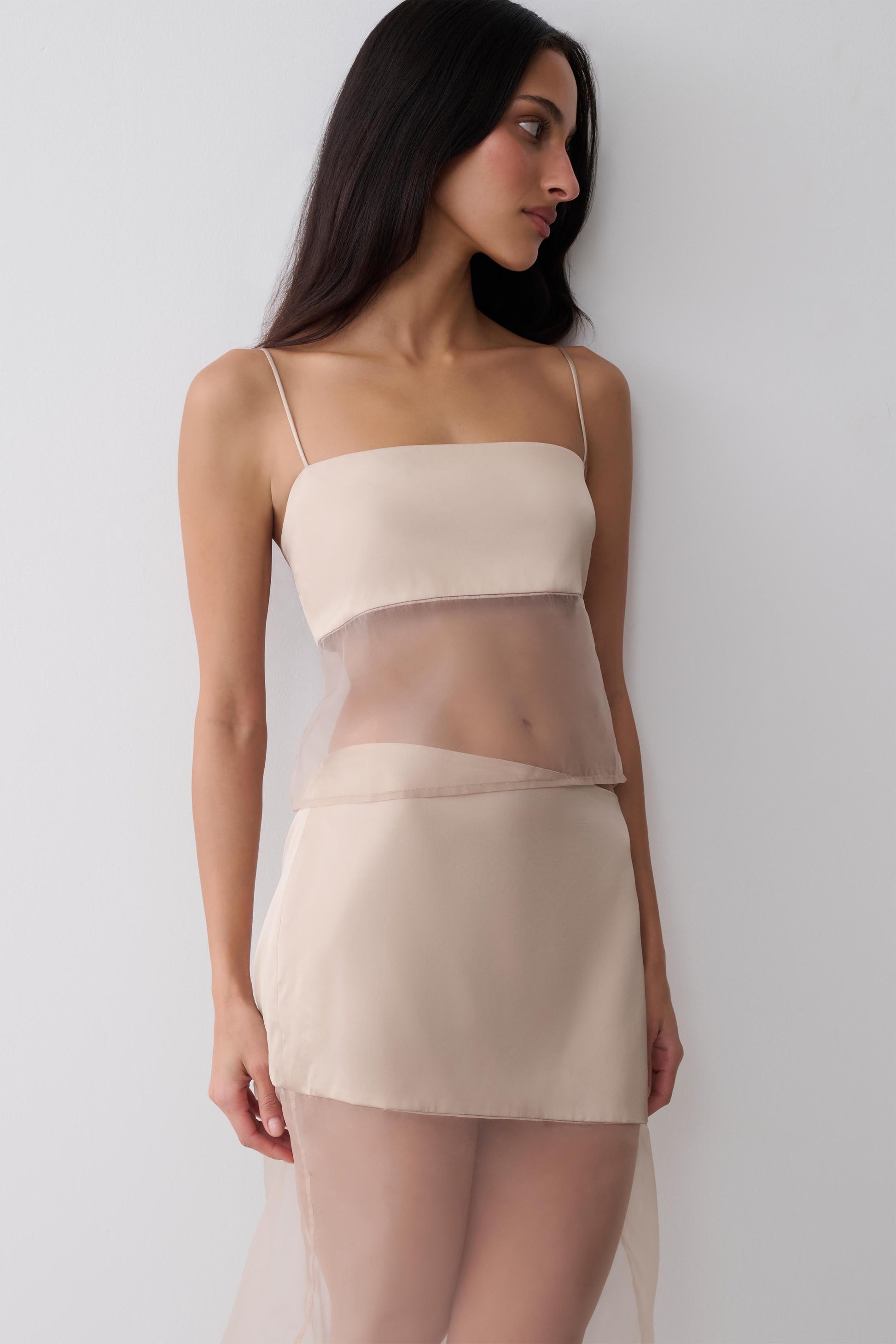 Claudia Sheer Sleeveless Top - Sand #3