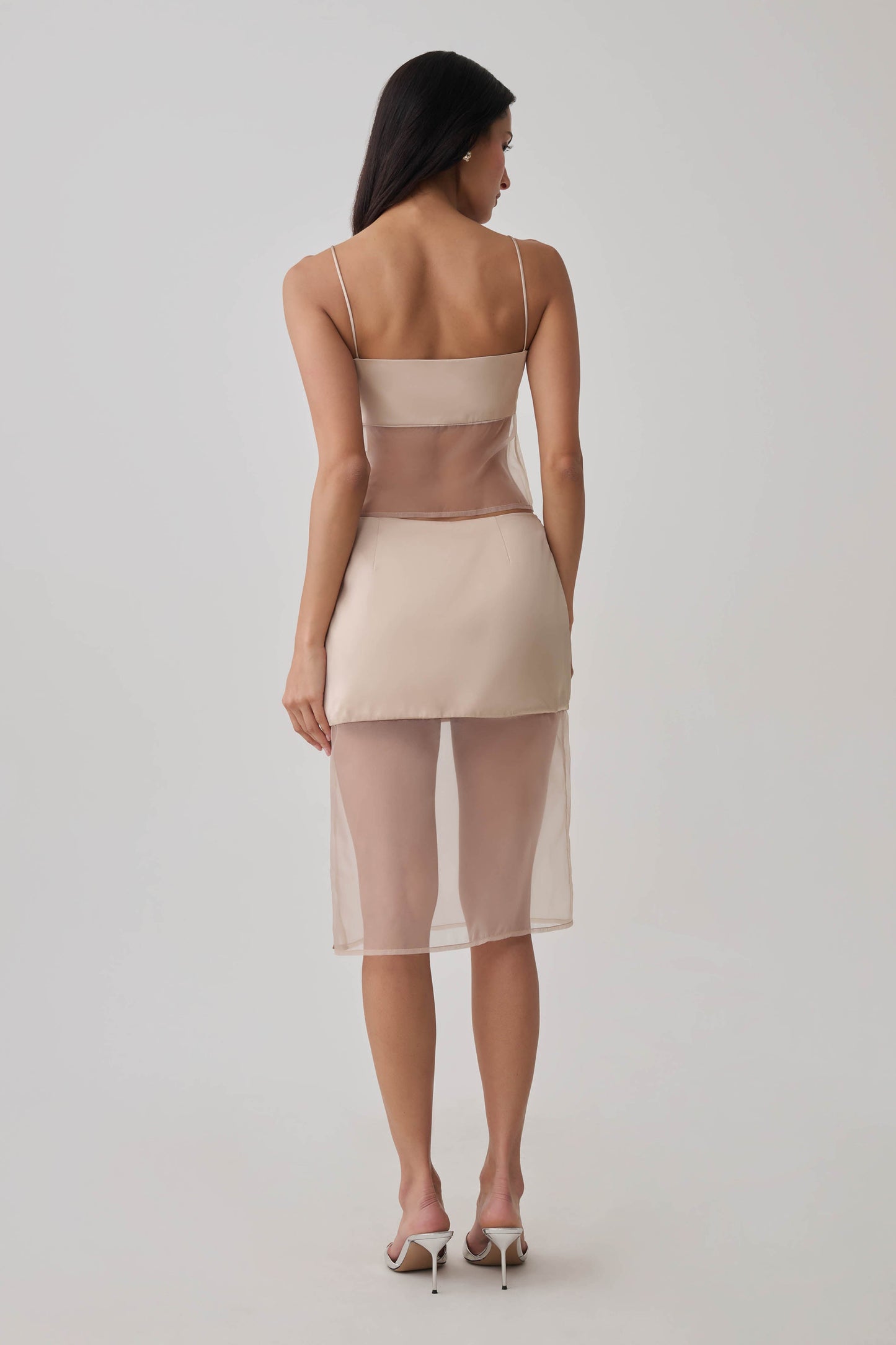 Claudia Sheer Midi Skirt - Sand