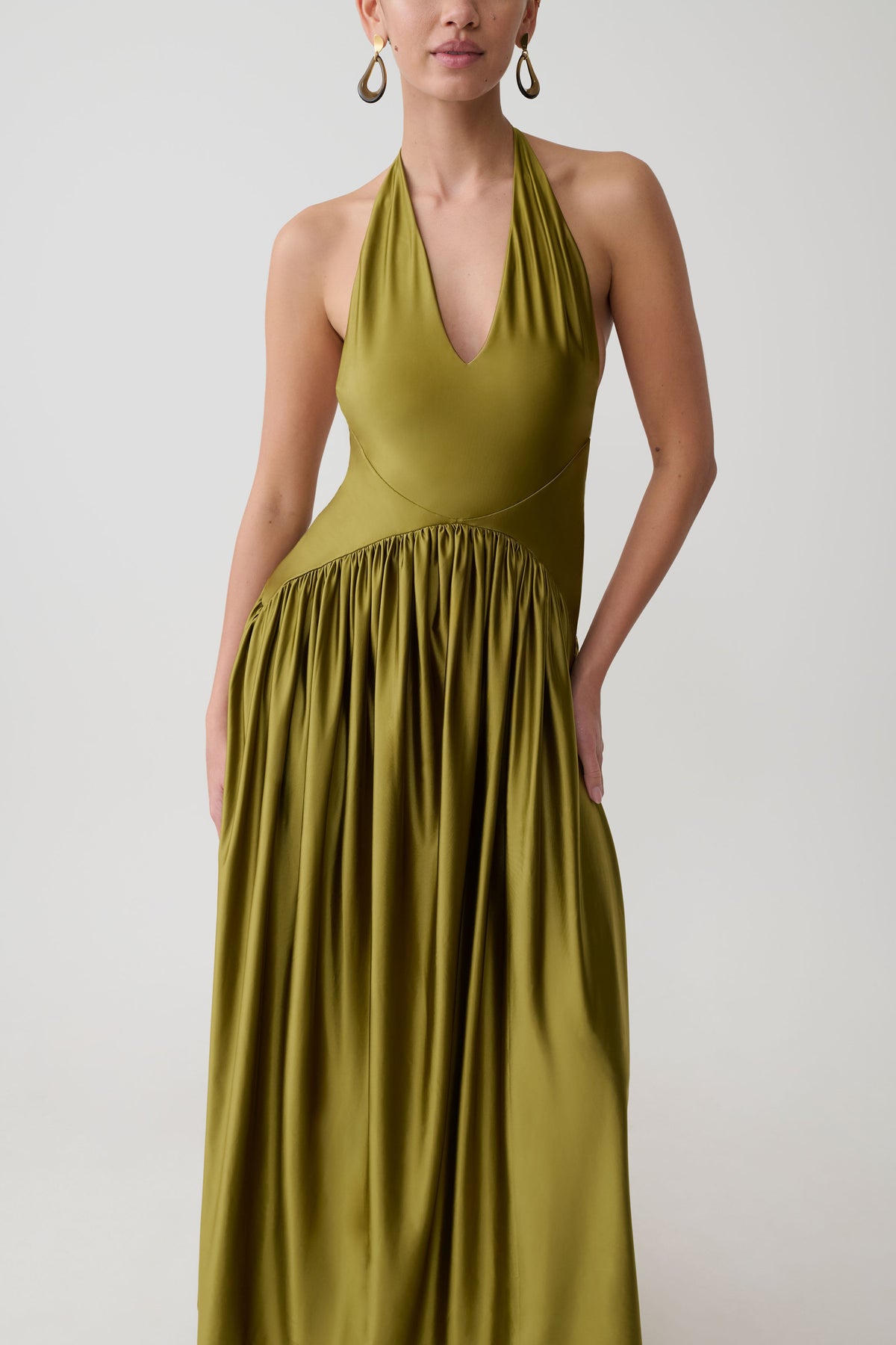 Cypress Halter Maxi Dress - Olive #6