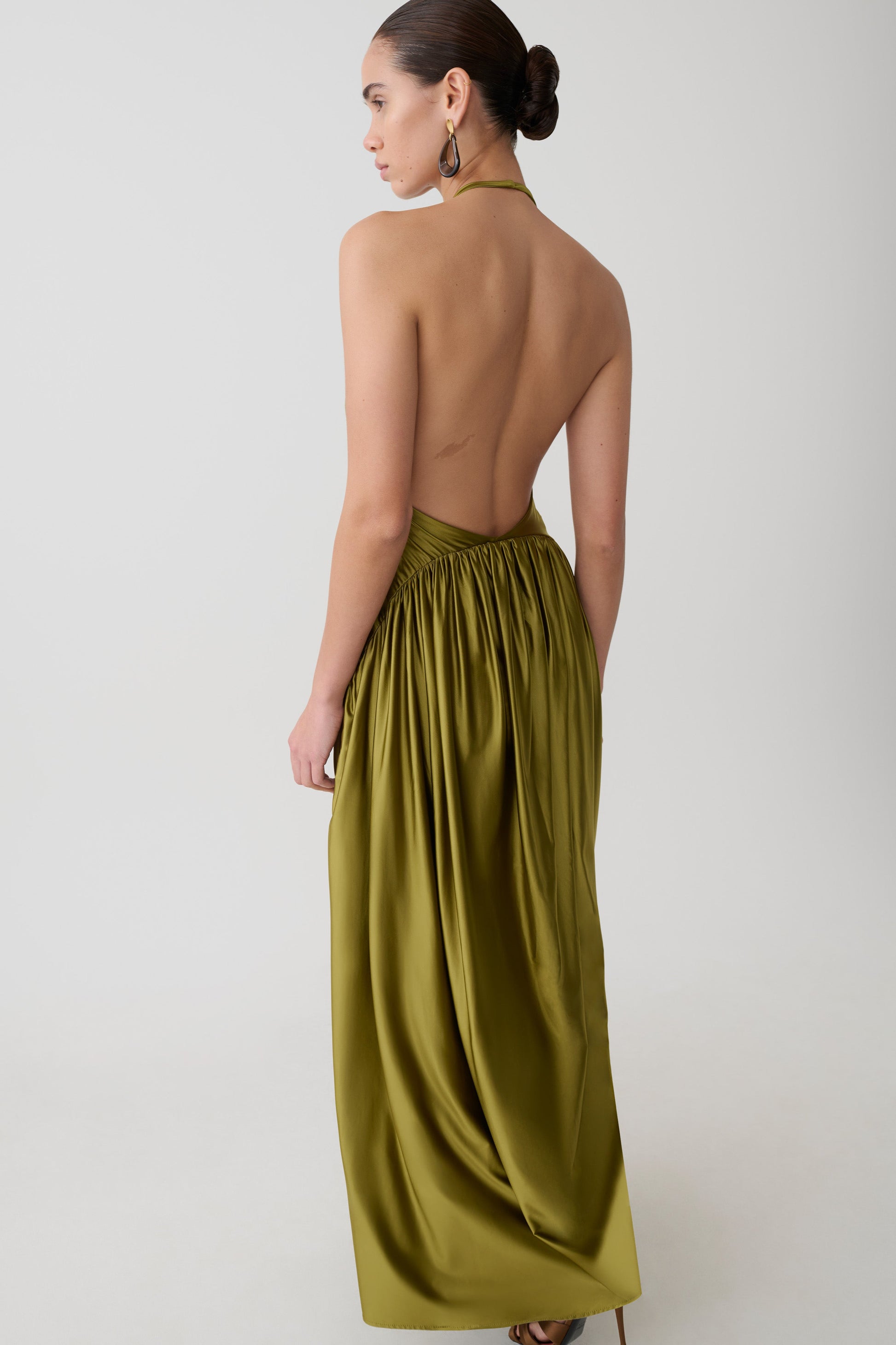 Cypress Halter Maxi Dress - Olive #3