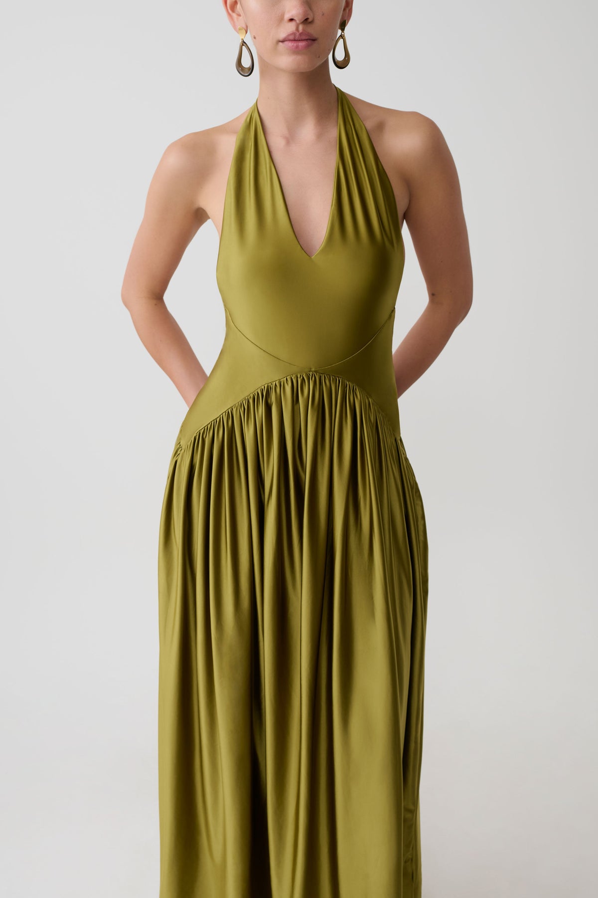 Cypress Halter Maxi Dress - Olive #5