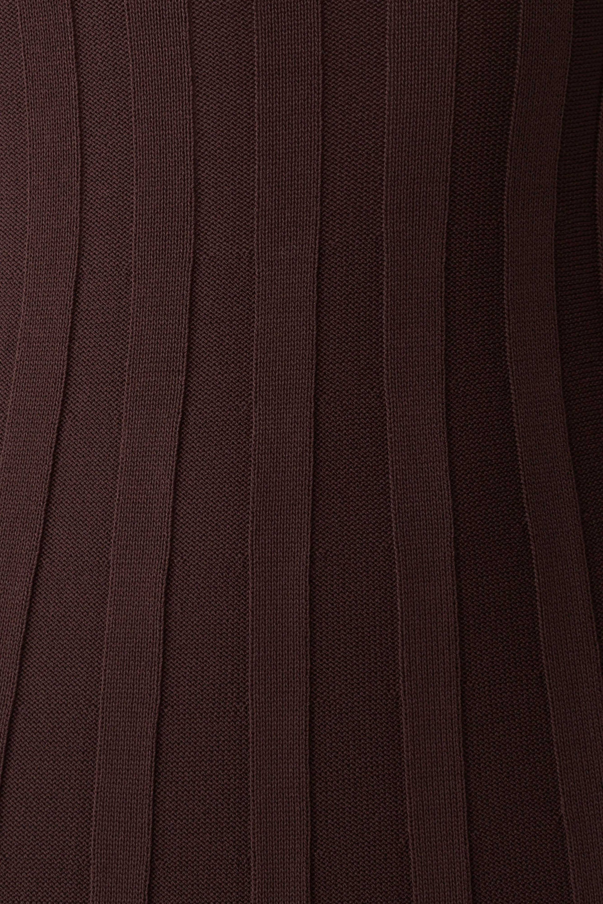 Pia Ribbed Strapless Maxi Dress - Chocolate #7