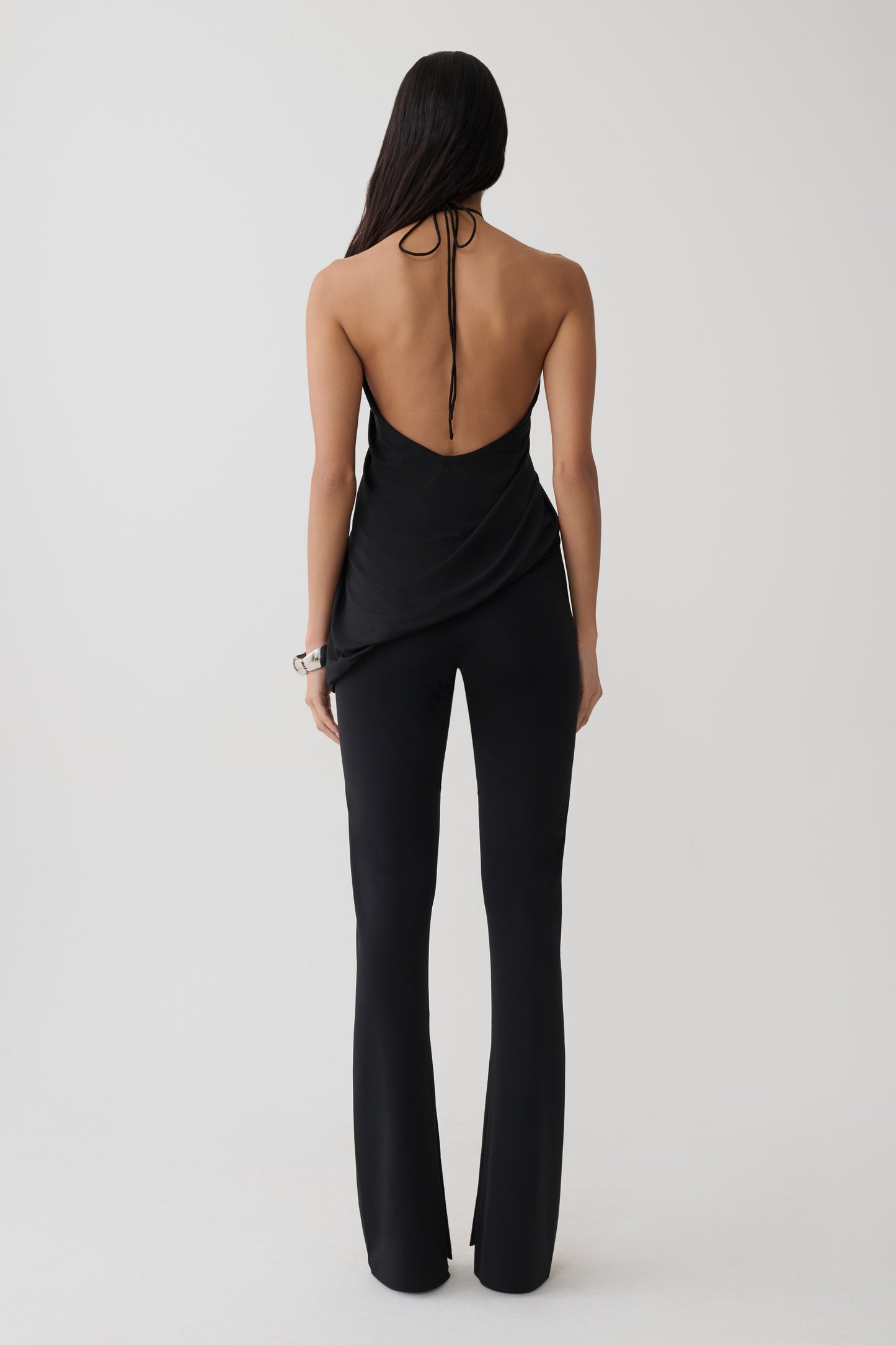 Yuna Draped Hardware Top - Black