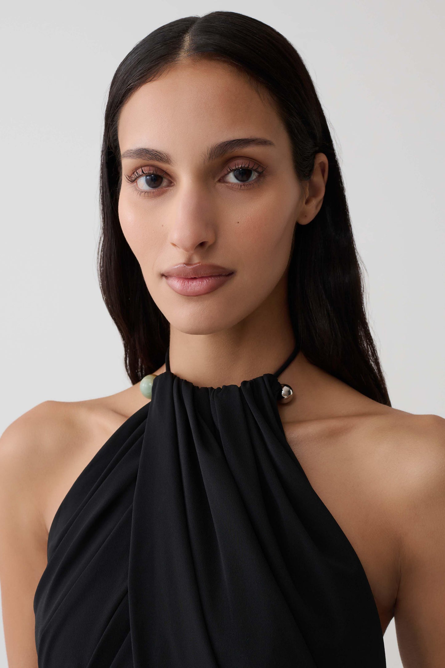 Yuna Draped Hardware Top - Black