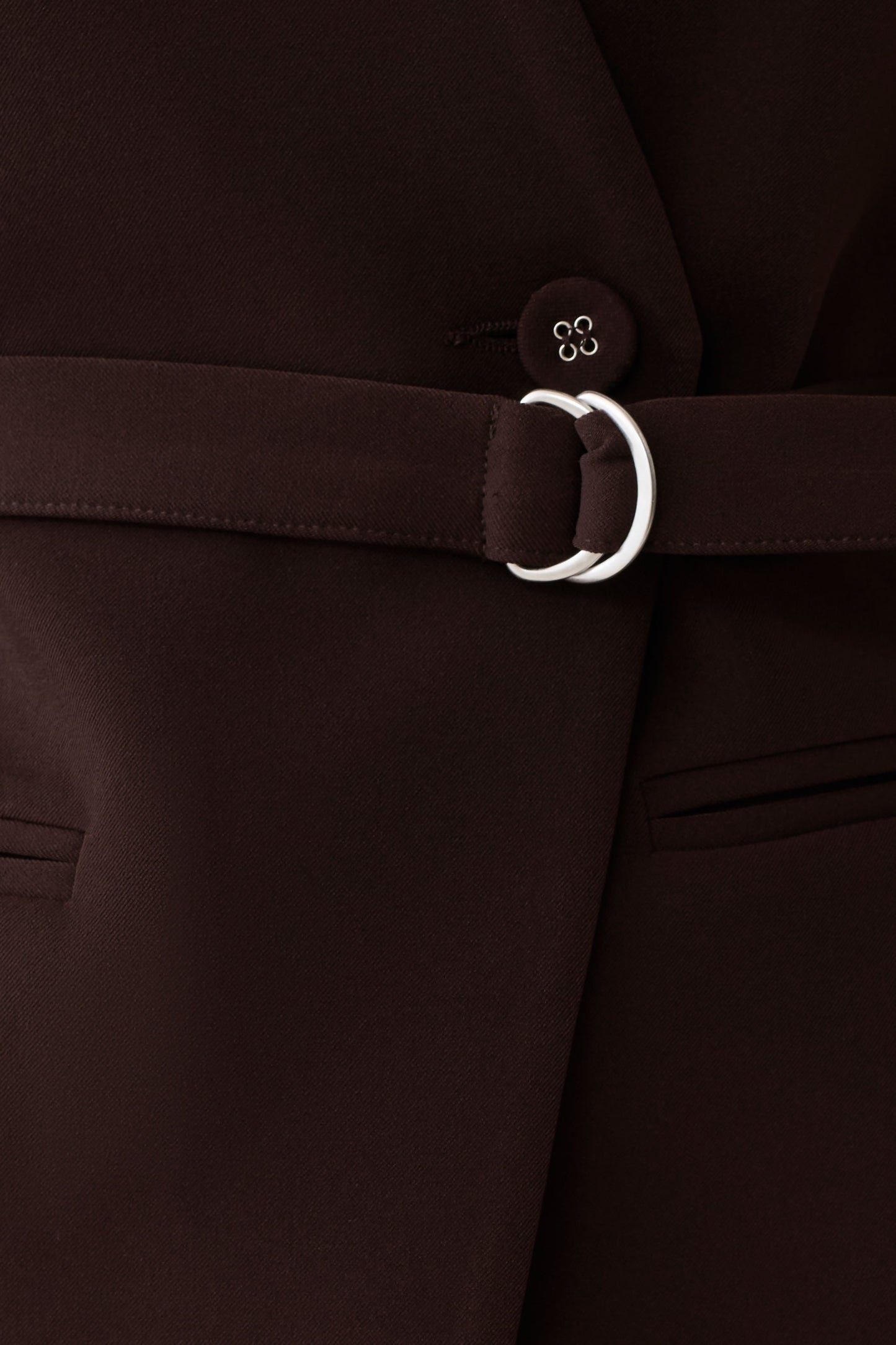 Darcie Drop Shoulder Suiting Blazer - Dark Chocolate